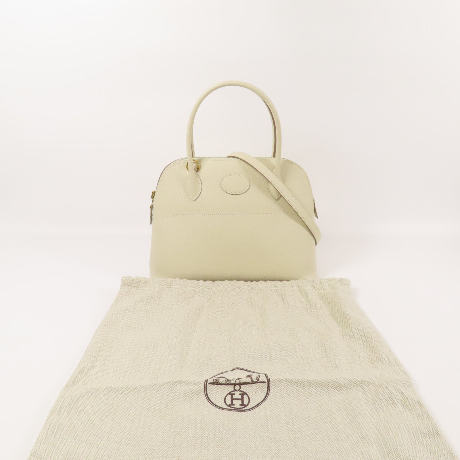 HERMES Epsom皮革Bolide 27金扣手挽肩背兩用袋Nata