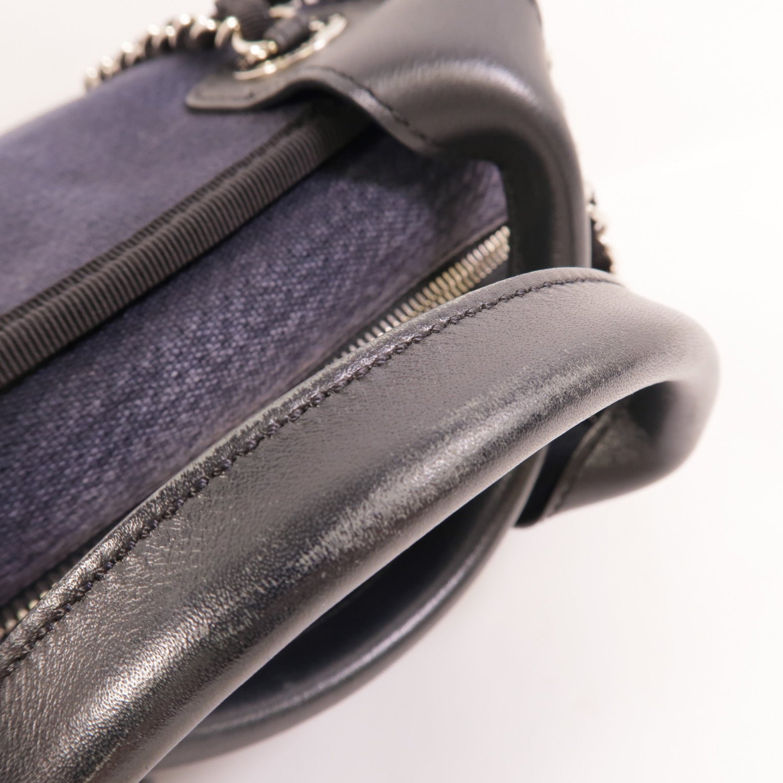 CHANEL 帆布Deauville Bowling鏈帶手挽肩背兩用袋