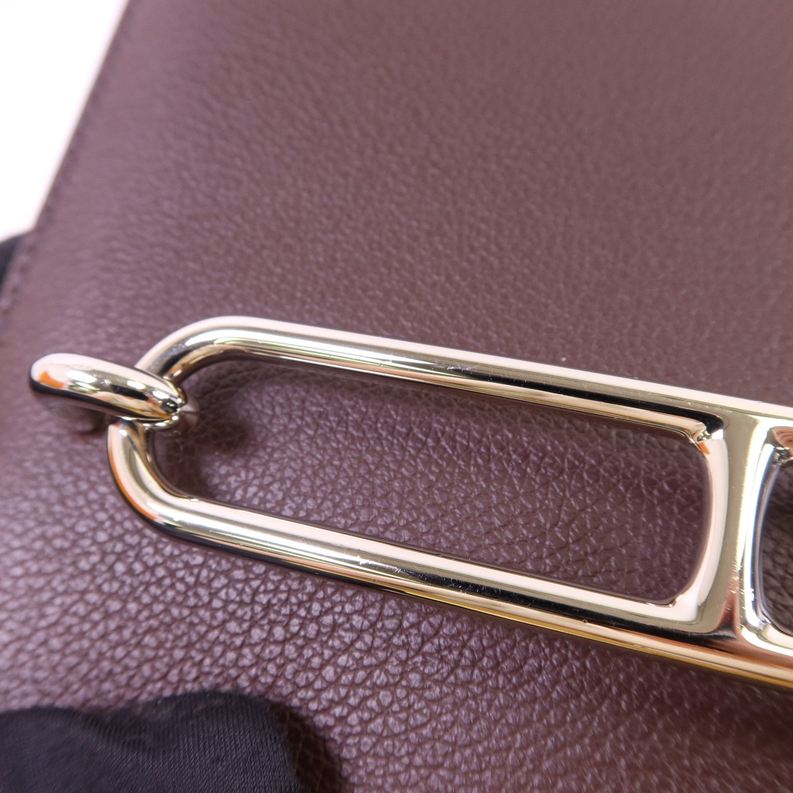HERMES Evercolor皮革Roulis Mini銀扣肩背袋Rouge Sellier