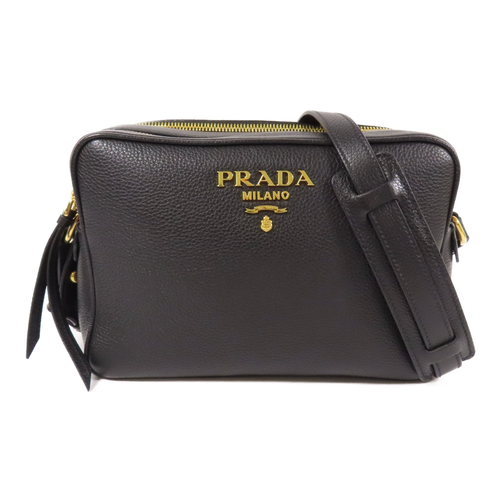 PRADA 牛皮皮革金扣Shoulder Bag肩背袋
