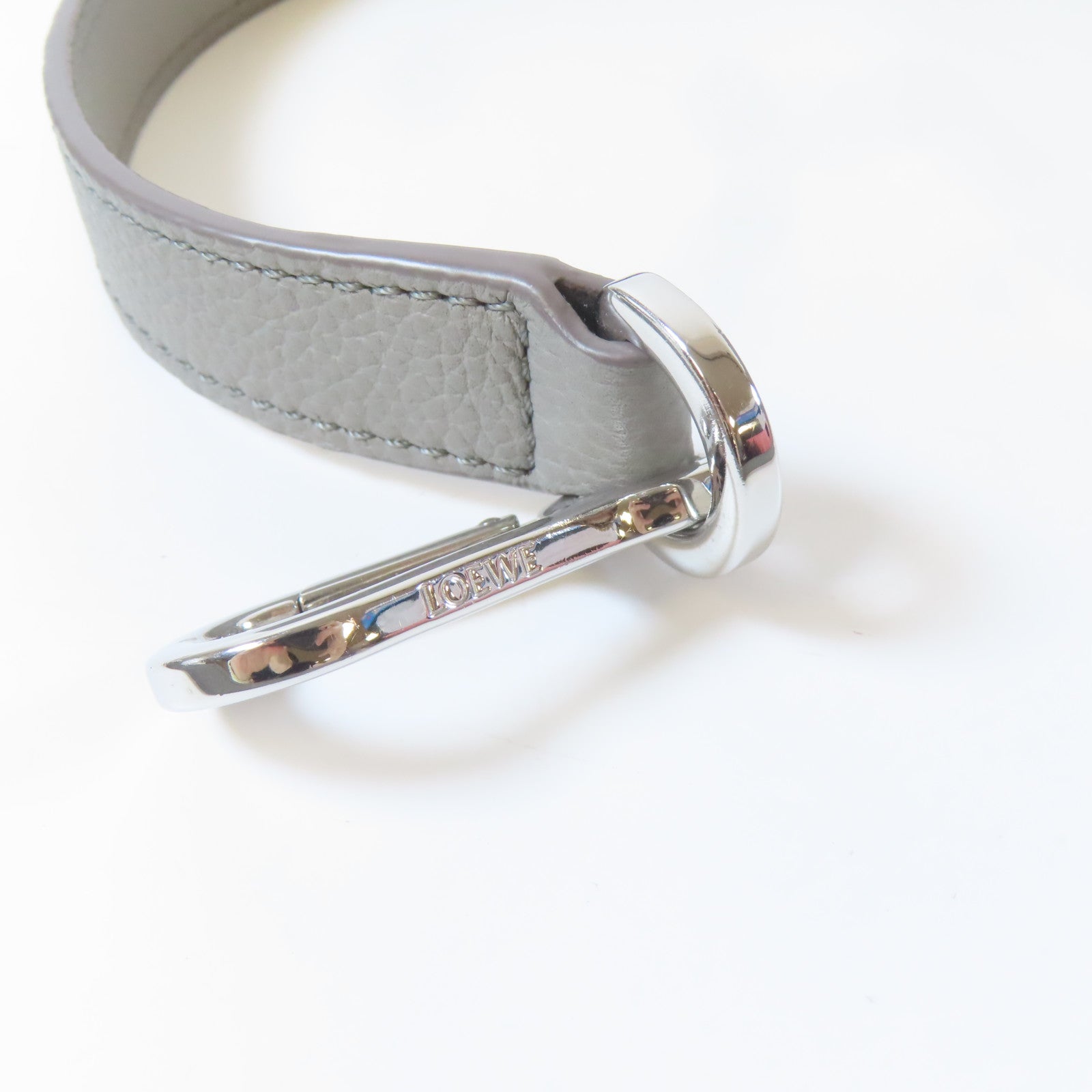 LOEWE 牛皮皮革Small Puzzle Edge 2 Way Shoulder銀扣手挽肩背兩用袋灰色