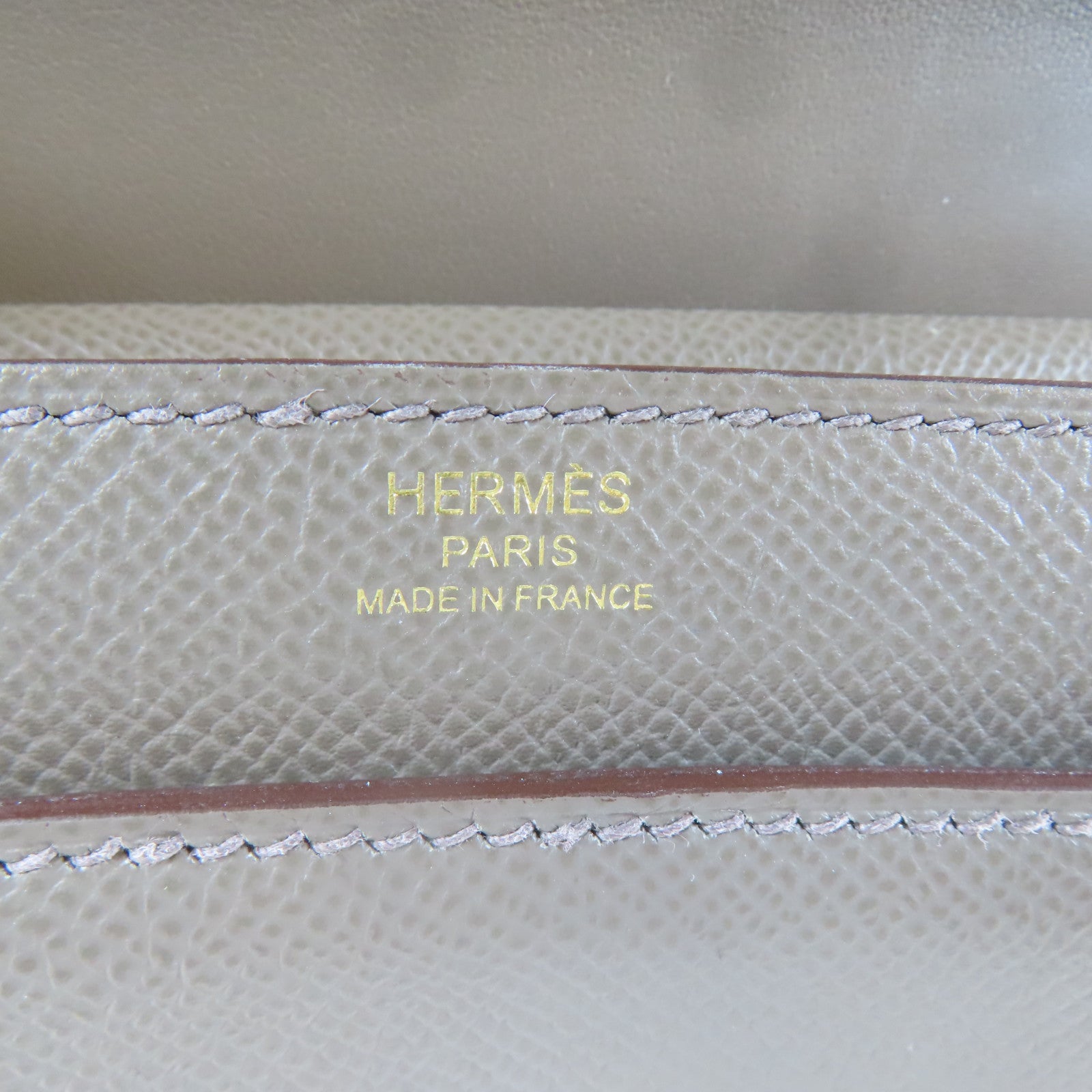 HERMES 【激減優惠】Veau Epsom皮革Verrou 23金扣肩背袋錫灰色