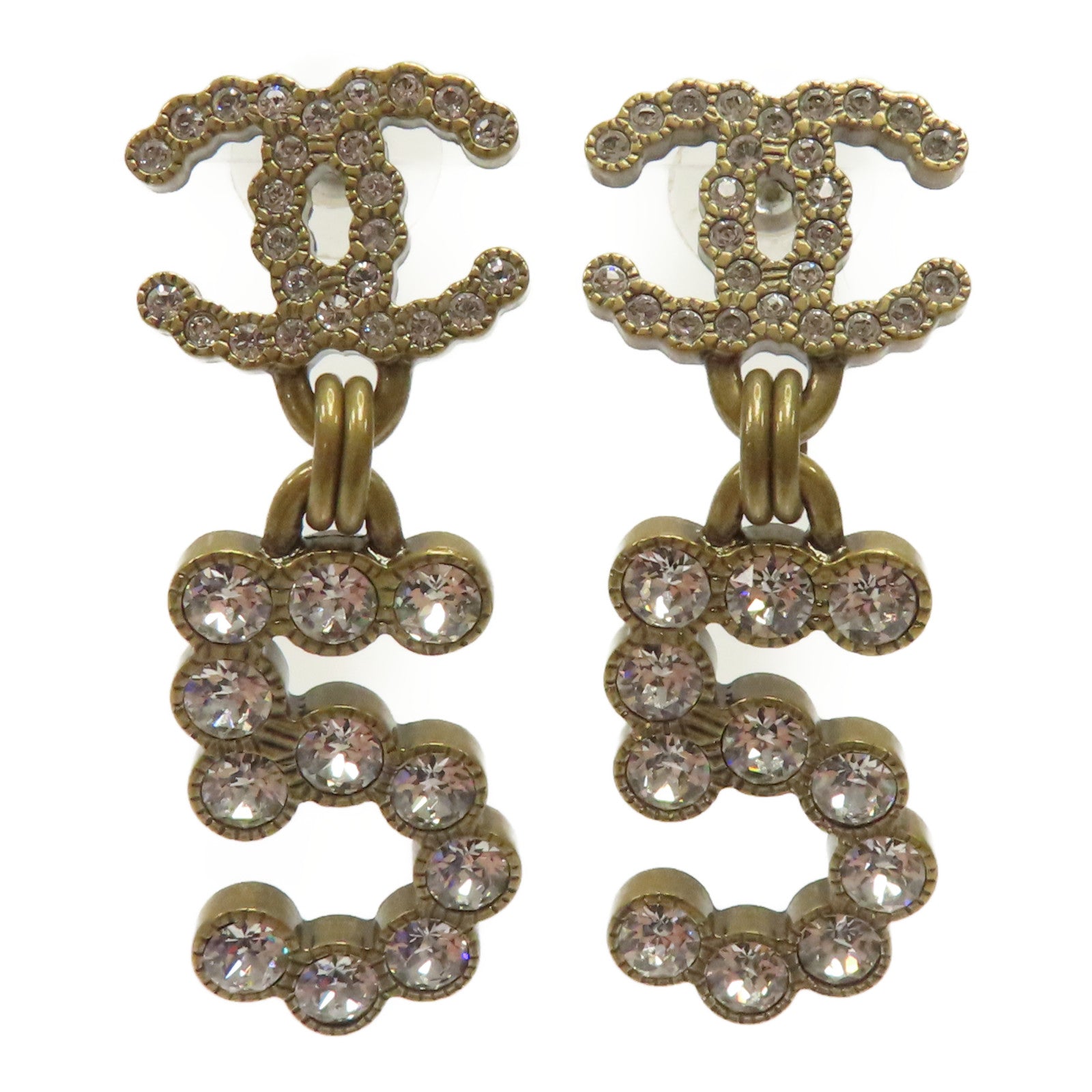 CHANEL PVC/金屬Earrings耳環金色/透明