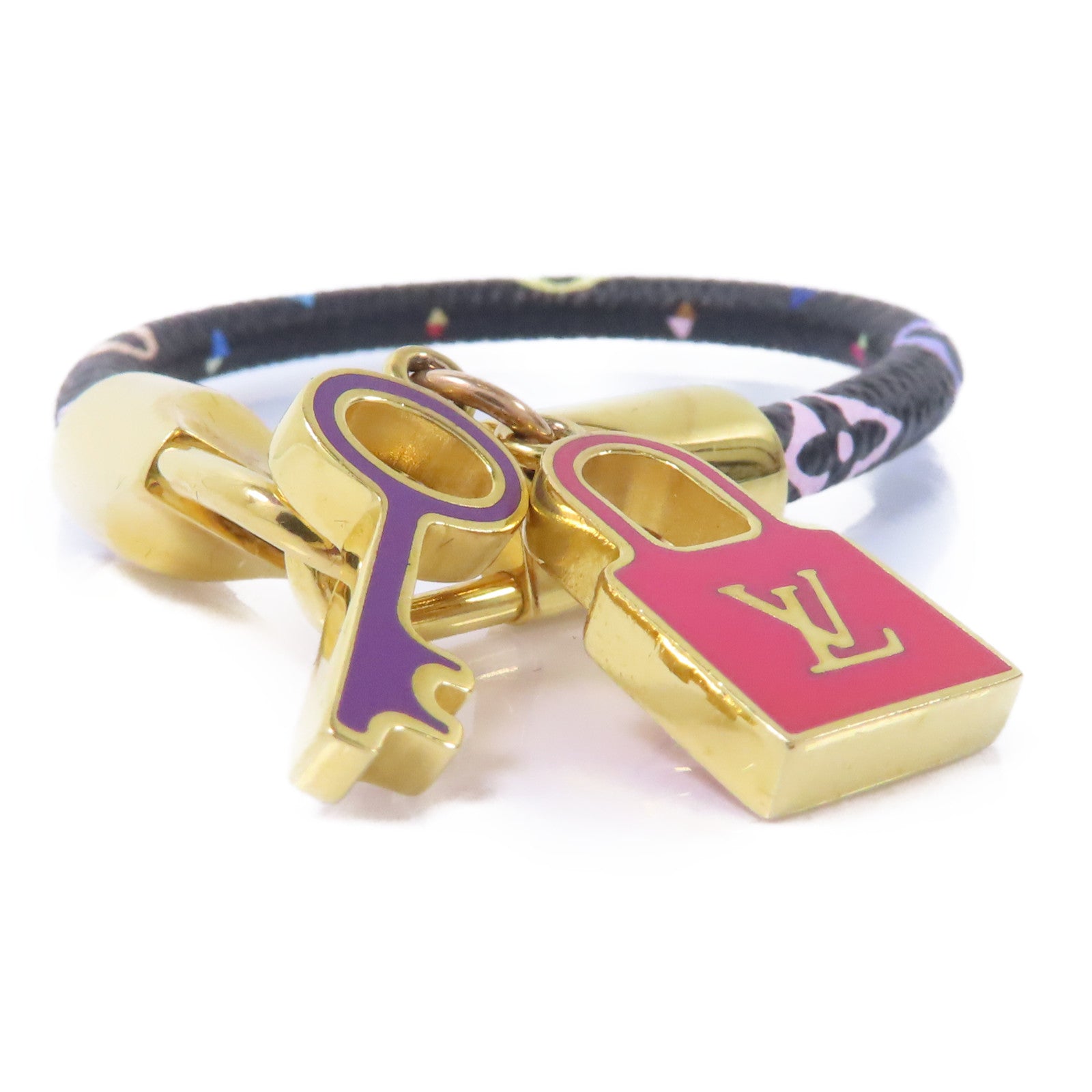 LOUIS VUITTON Monogram Multicolore Bracelet金扣手鐲黑色/彩色