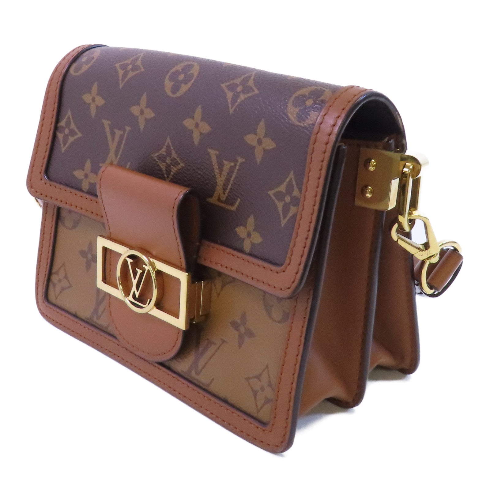 LOUIS VUITTON 【激減優惠】Monogram Reverse Mini Dauphine金扣肩背袋