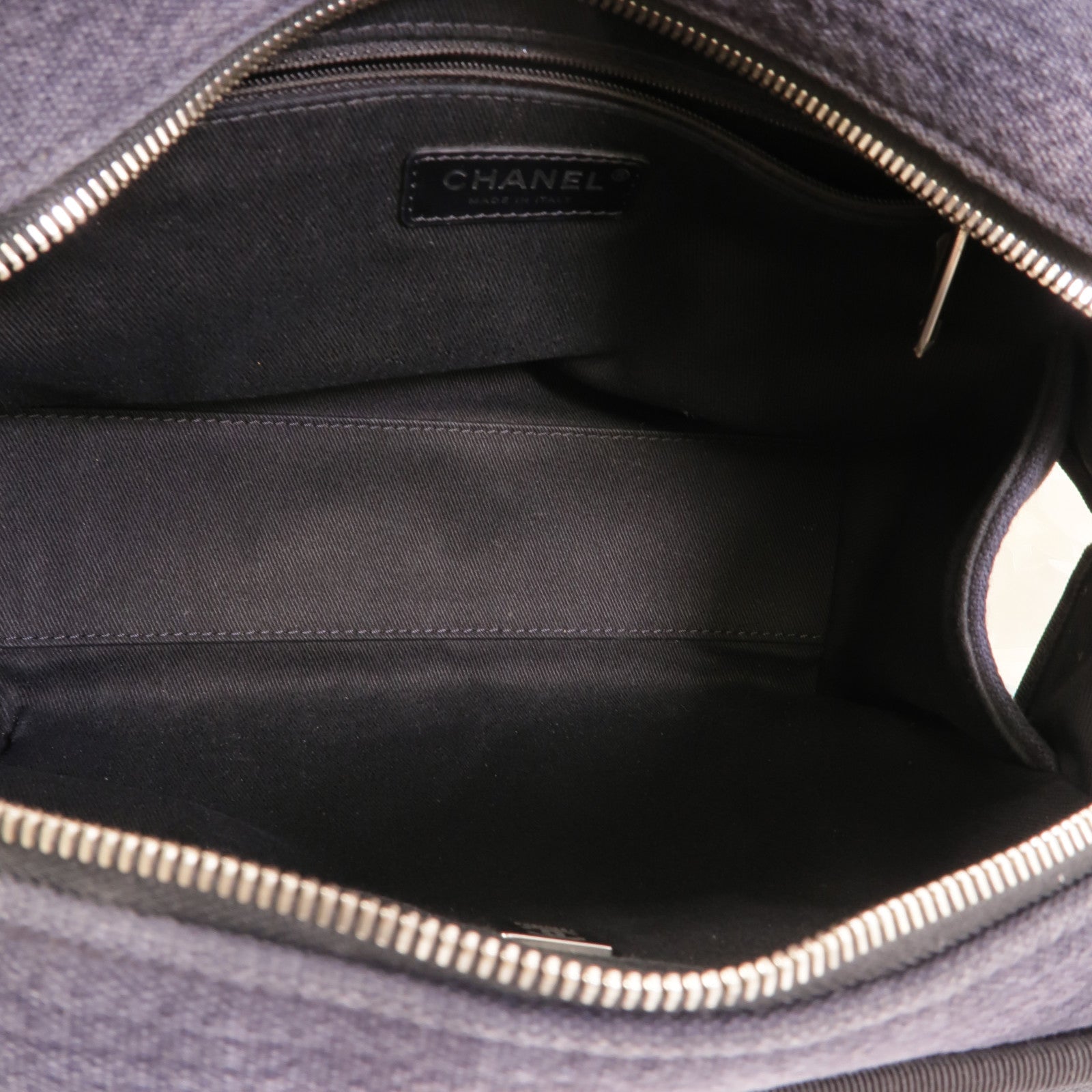 CHANEL 帆布Deauville Bowling鏈帶手挽肩背兩用袋
