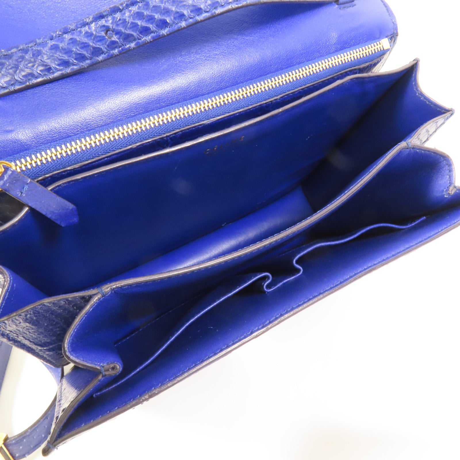 CELINE 蛇皮皮革Classic Box金扣肩背袋