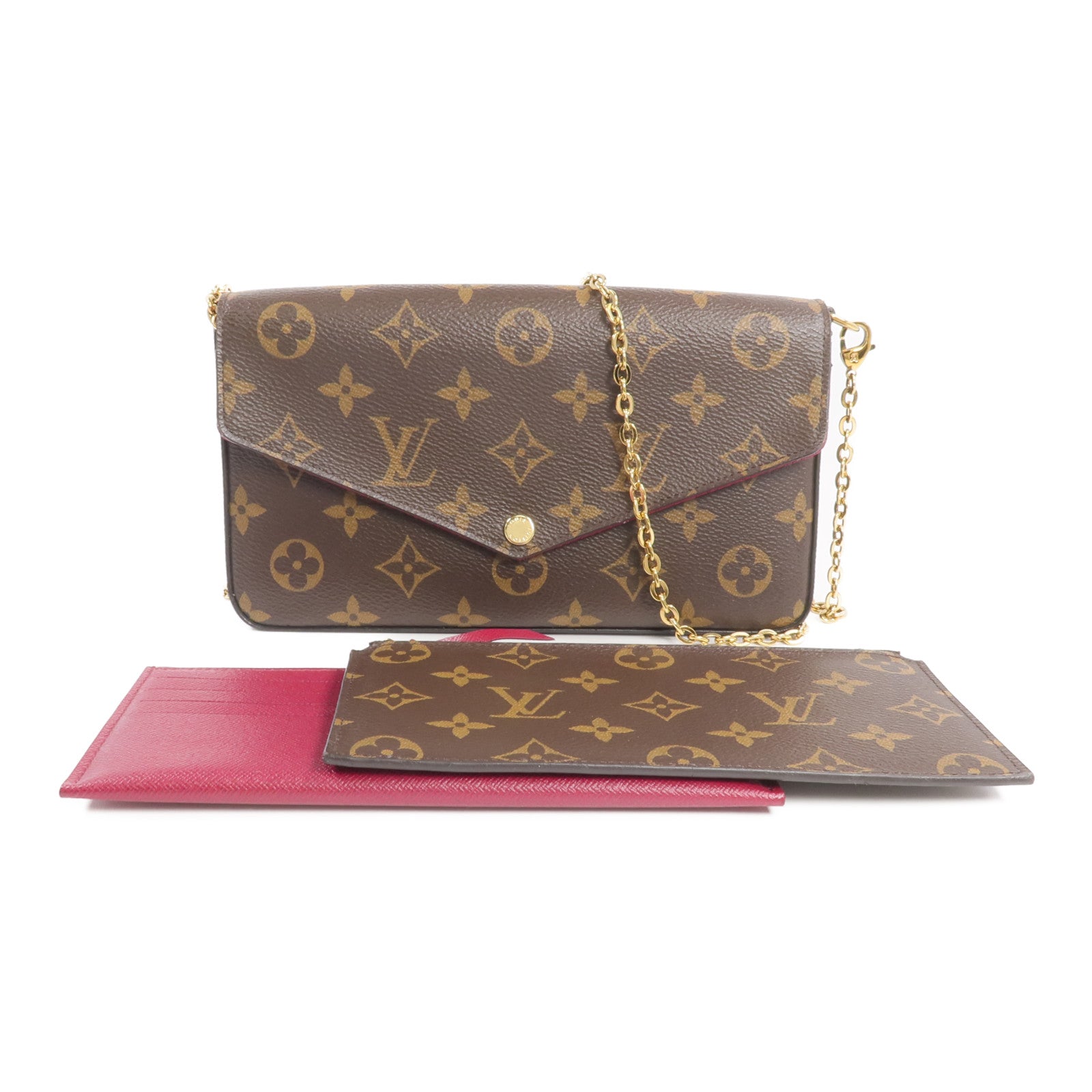 LOUIS VUITTON Monogram Pochette Felicie金扣鏈帶肩背袋