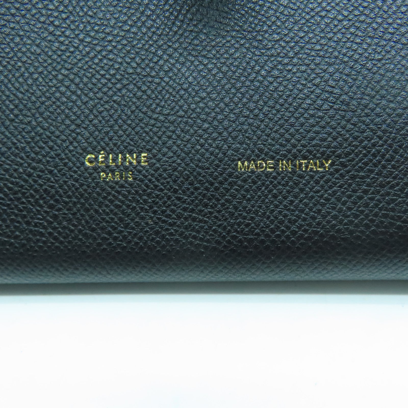 CELINE 【清倉大減價】牛皮皮革Long Wallet金扣長錢包黑色/藍色