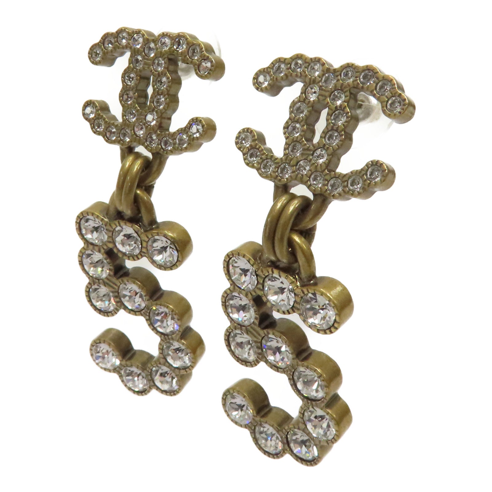 CHANEL PVC/金屬Earrings耳環金色/透明
