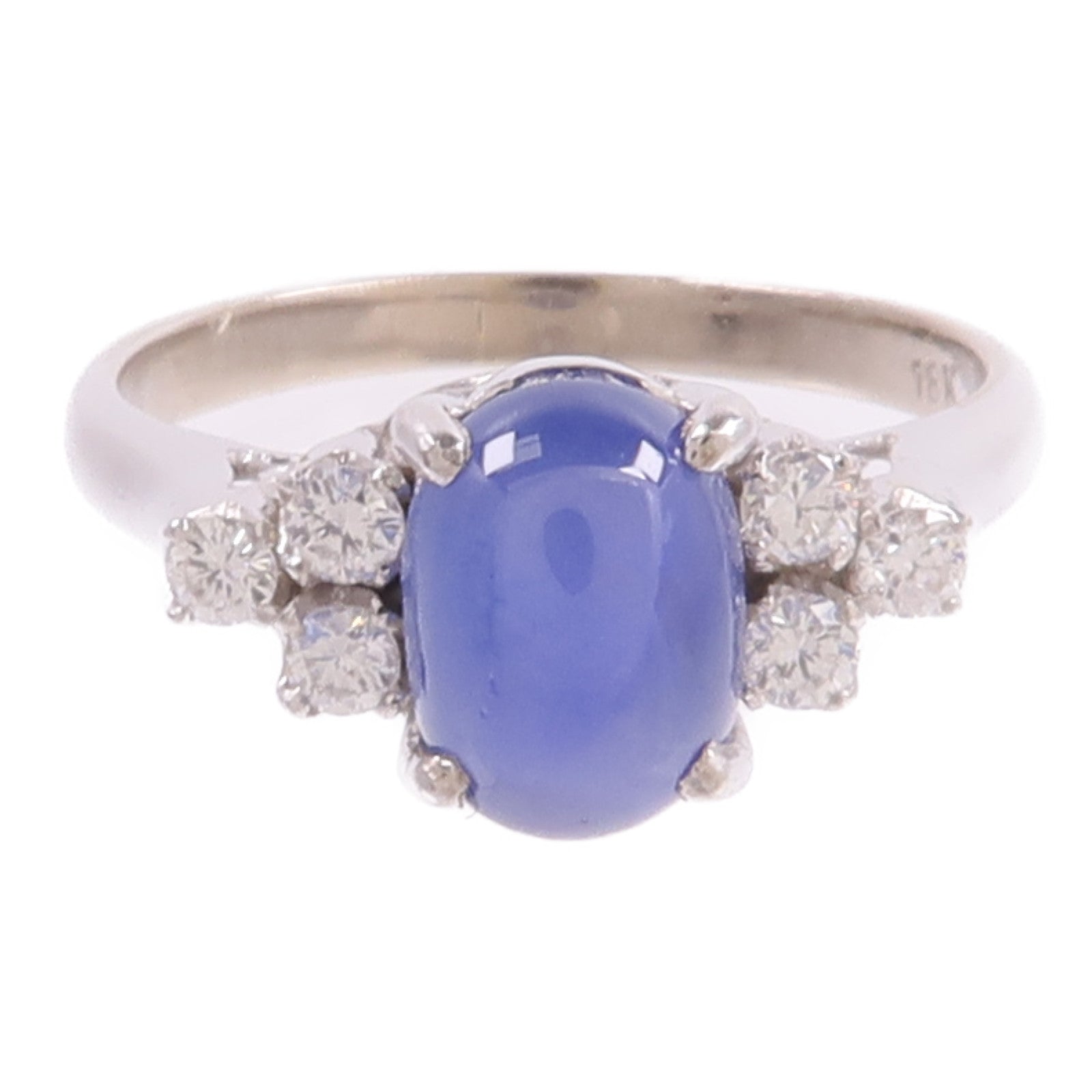 JEWELRY 18K白金Star Sapphire Diamond Ring星光藍寶石/鑽石戒指