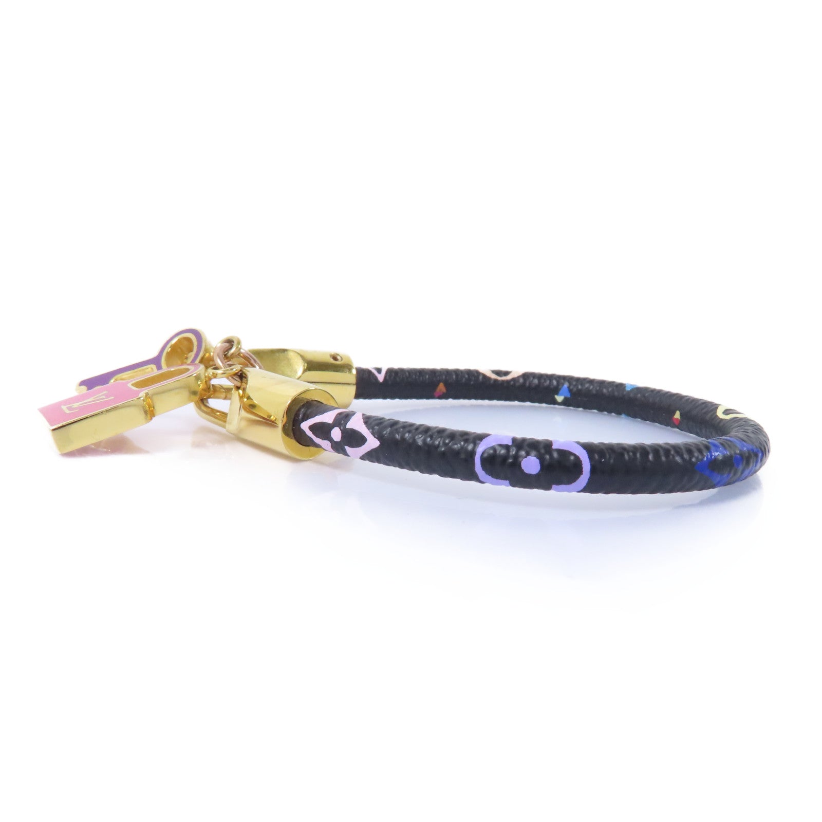 LOUIS VUITTON Monogram Multicolore Bracelet金扣手鐲黑色/彩色