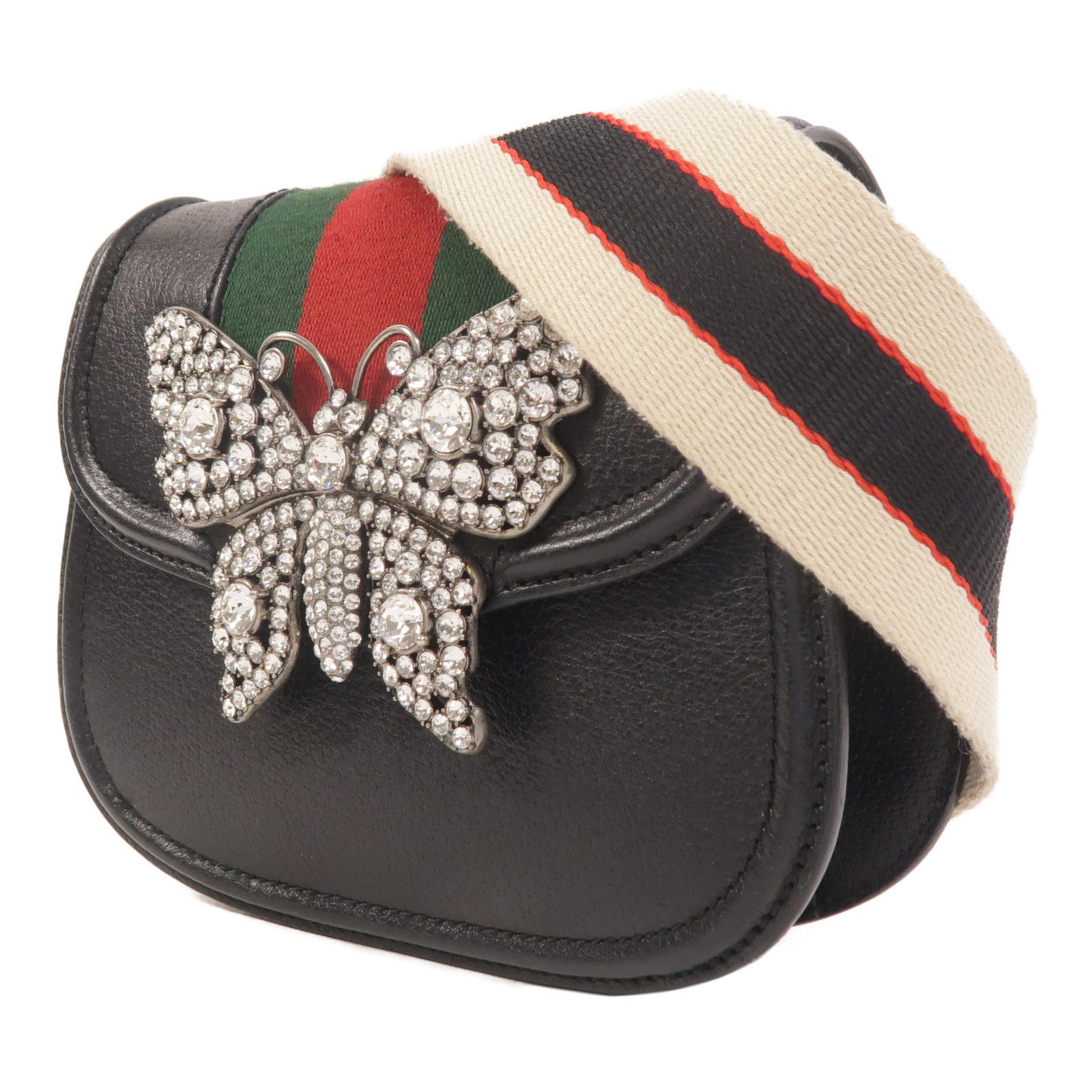 GUCCI 牛皮皮革Totem Butterfly Imitation Diamond肩背袋