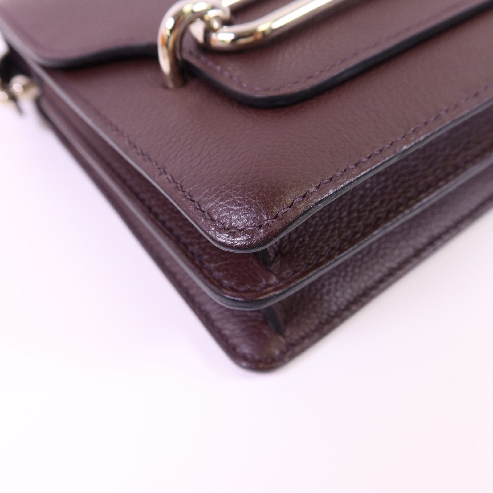 HERMES Evercolor皮革Roulis Mini銀扣肩背袋Rouge Sellier