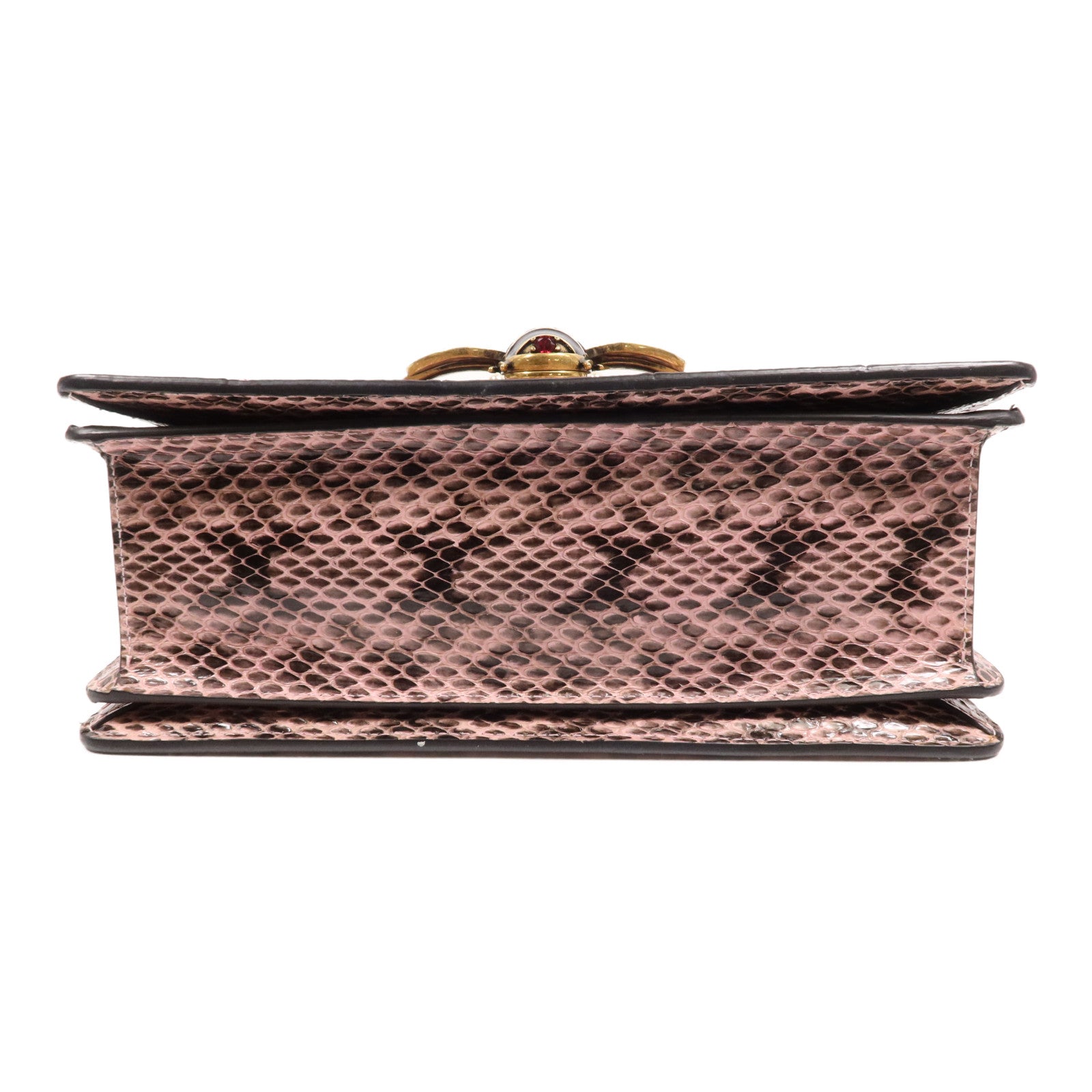 GUCCI 蛇皮皮革Queen Margaret金扣肩背袋