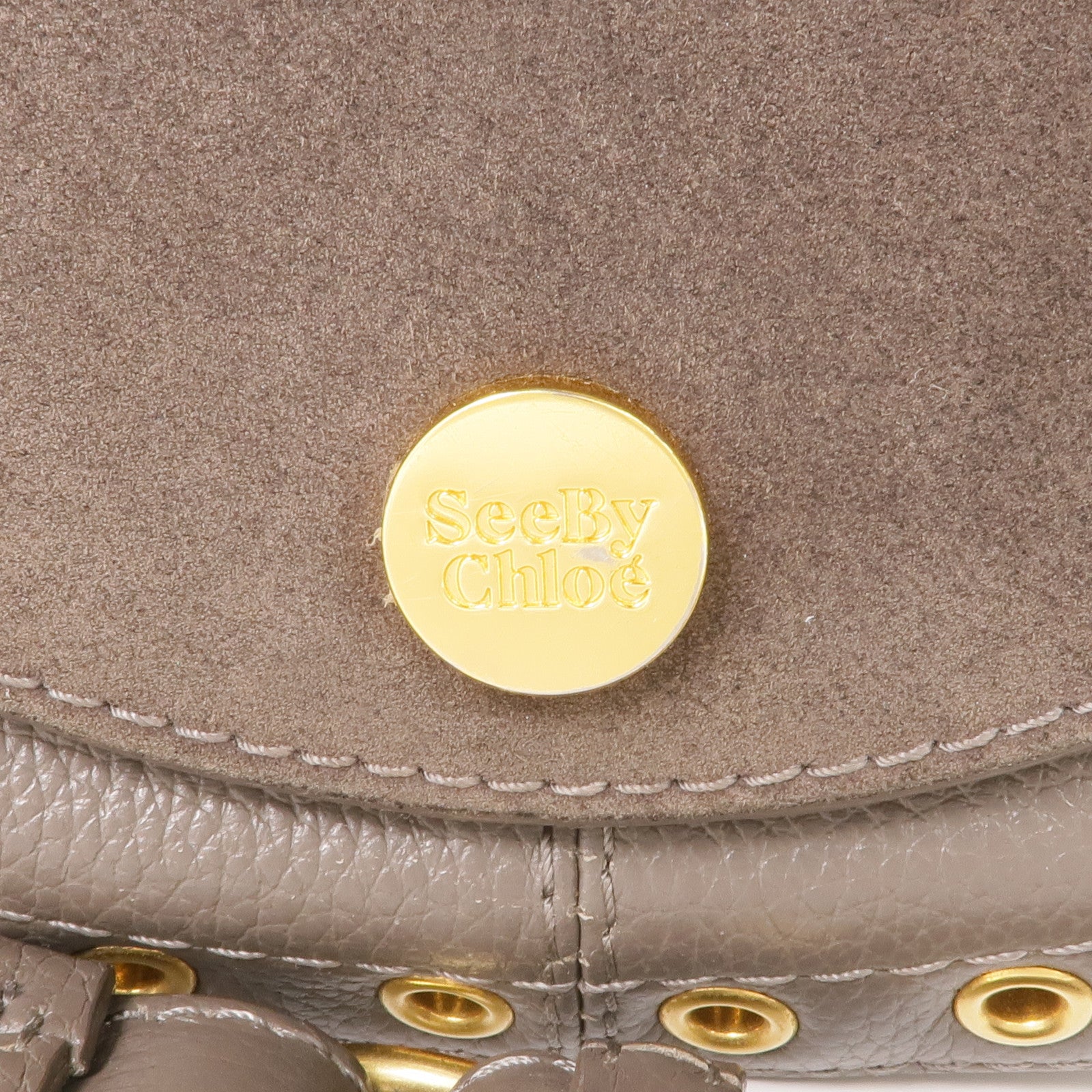 SEE BY CHLOE 麂皮皮革/牛皮皮革Shoulder Bag金扣肩背袋