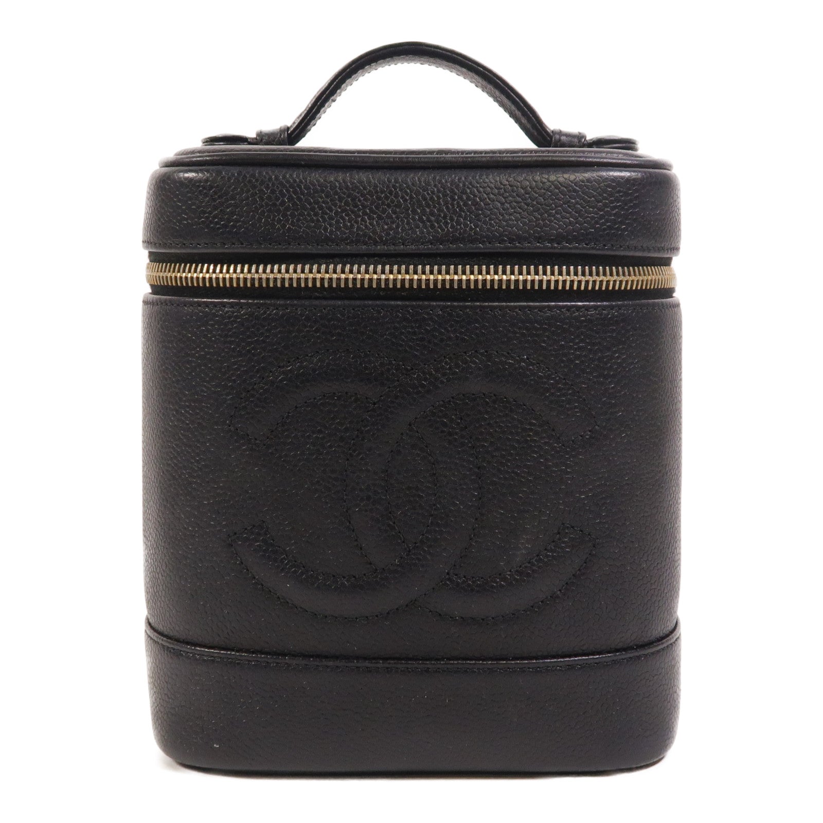 CHANEL 牛皮皮革Vintage Vanity Case金扣手挽袋