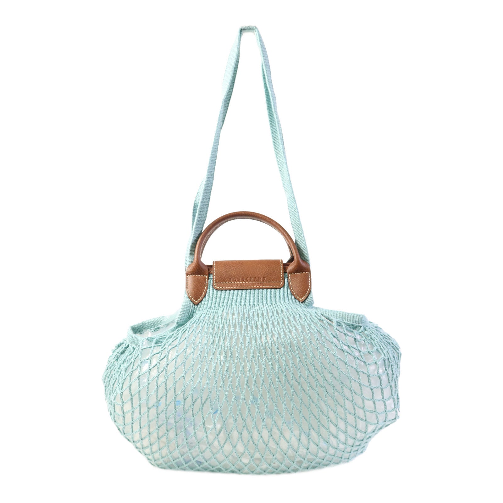 Longchamp 棉質/牛皮皮革2 Way Shoulder Bag金扣手挽肩背兩用袋