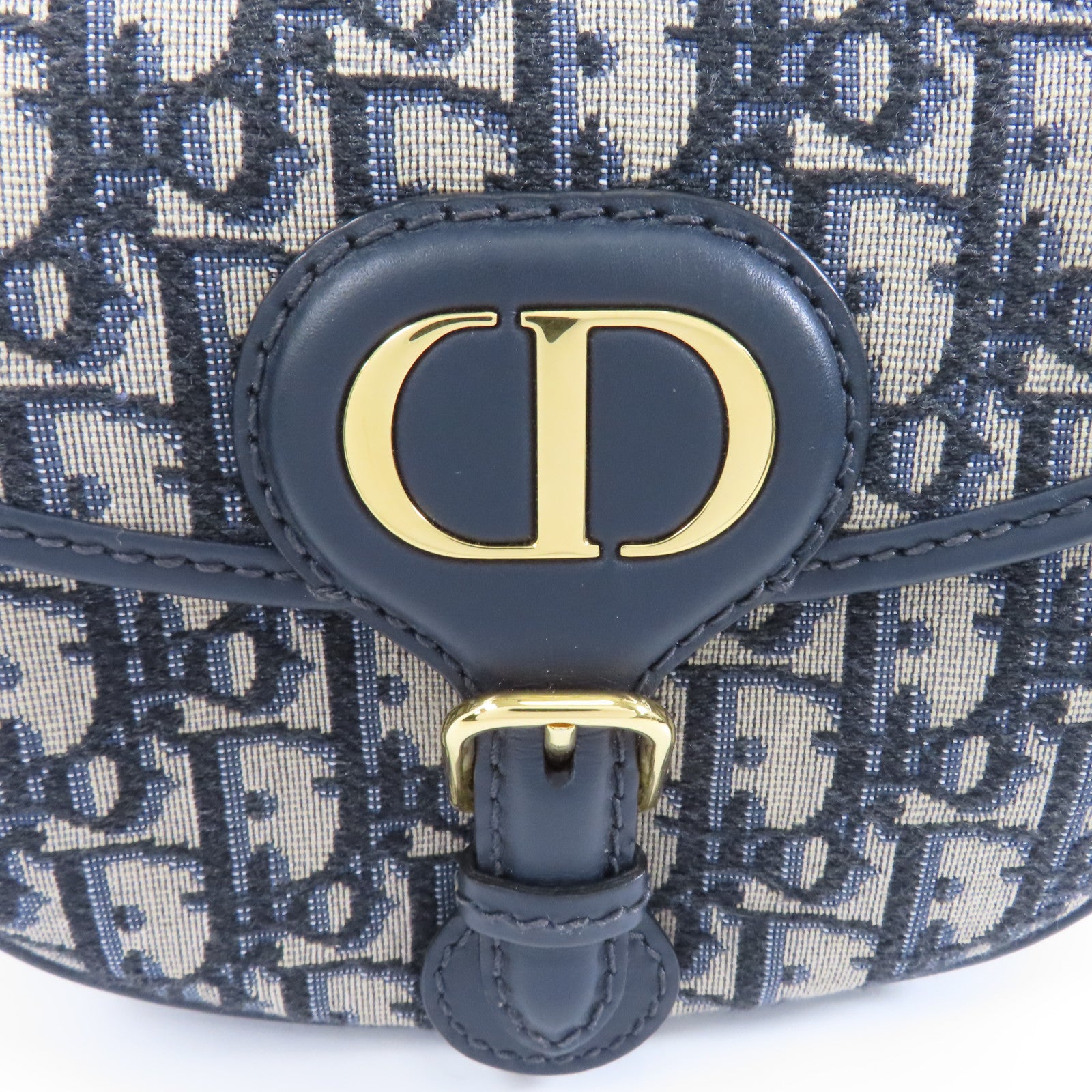 Dior 帆布Bobby金扣肩背袋藍色