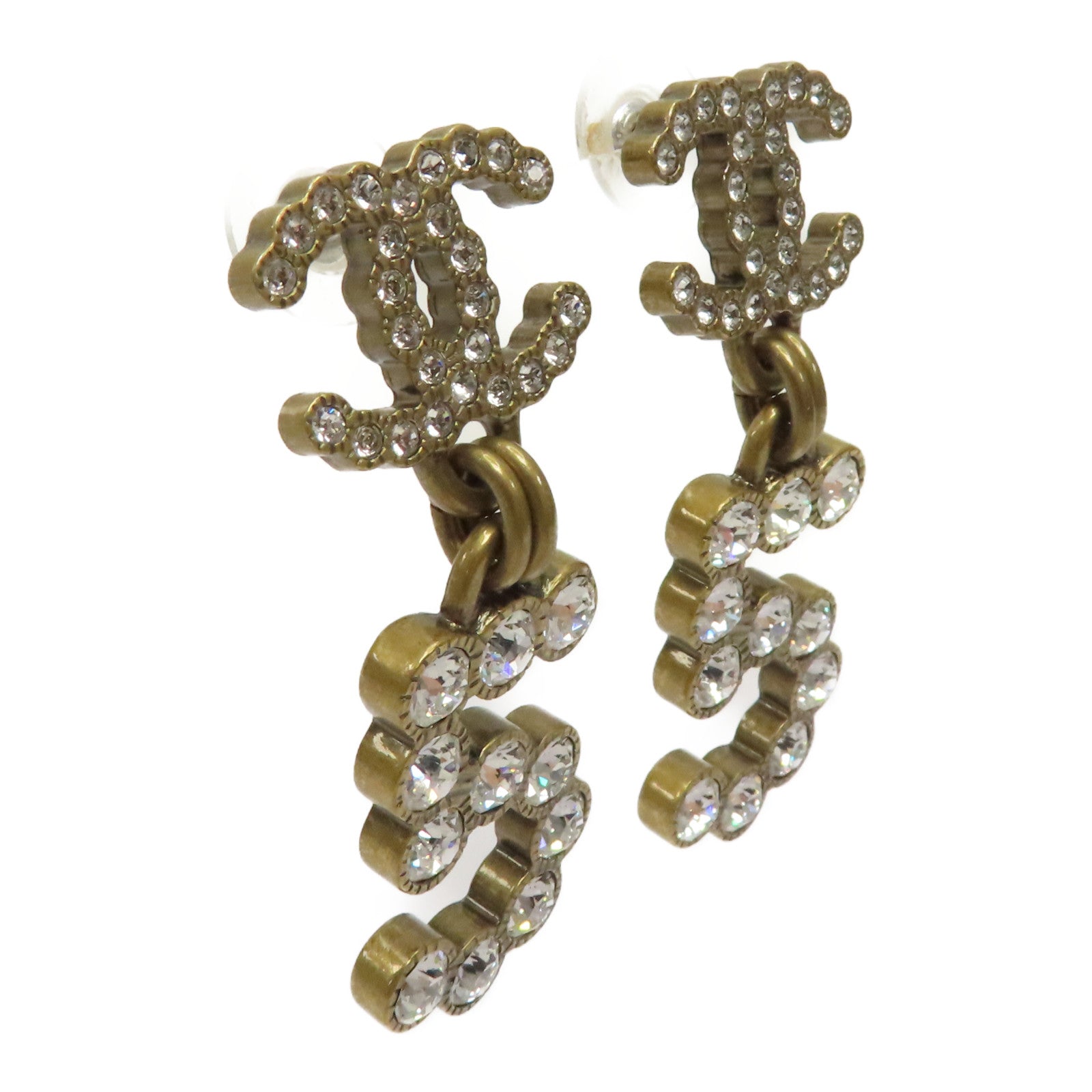 CHANEL PVC/金屬Earrings耳環金色/透明
