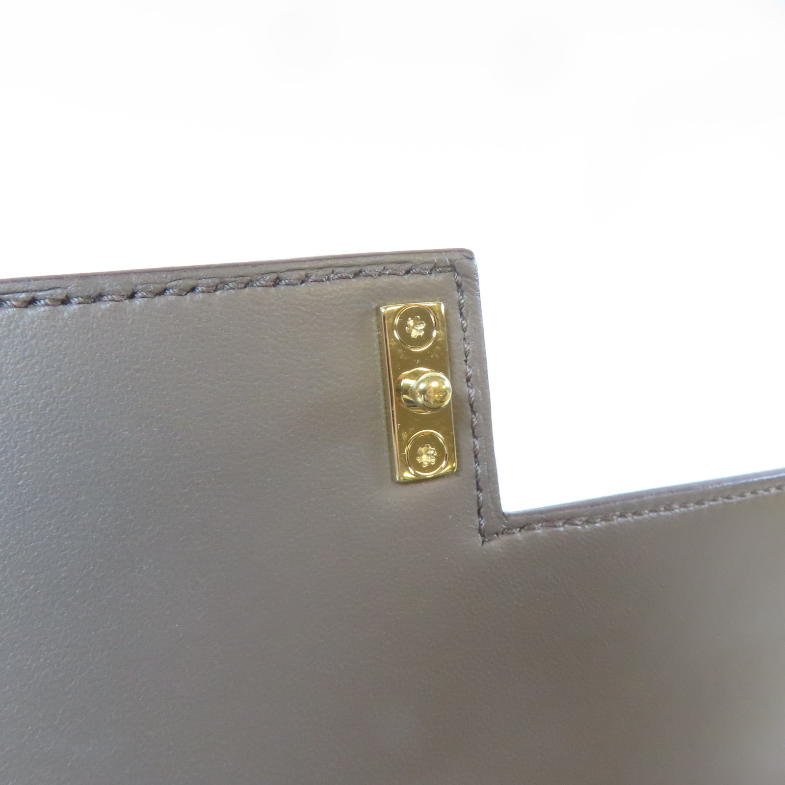 HERMES 【激減優惠】Veau Epsom皮革Verrou 23金扣肩背袋錫灰色