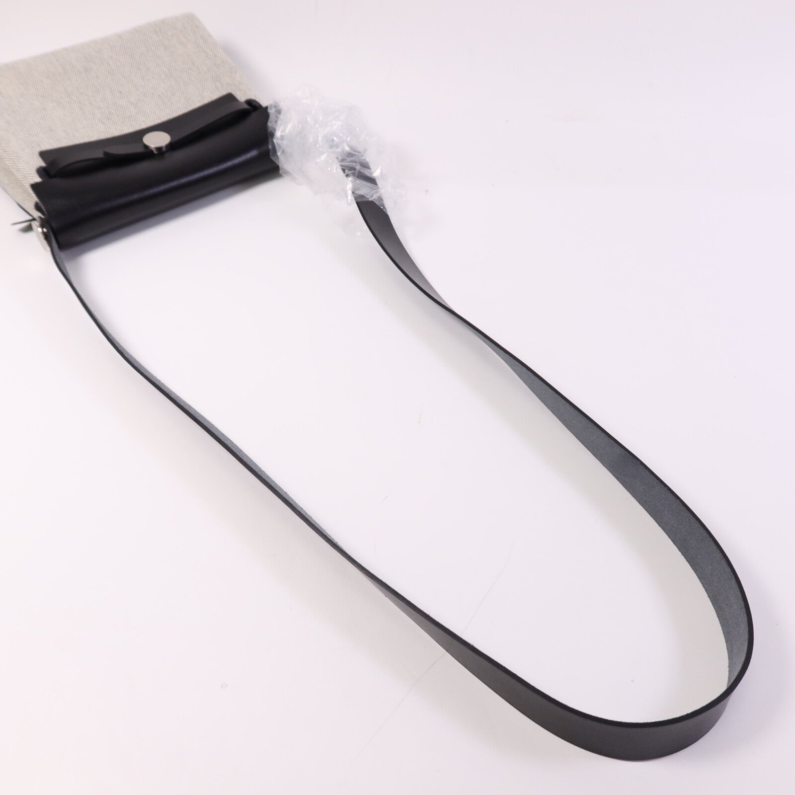 HERMES 帆布Mini Herbag銀扣肩背袋