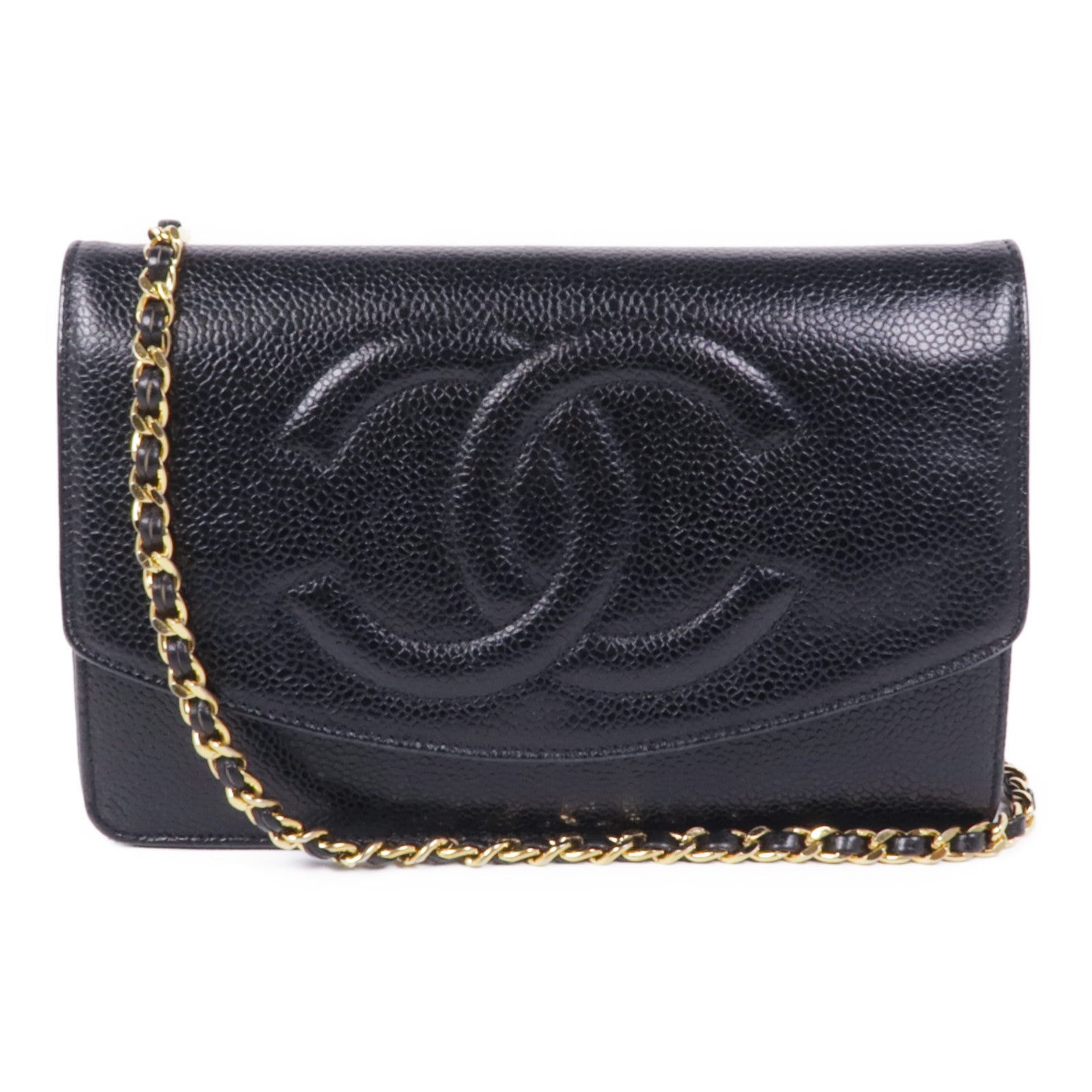 CHANEL 牛皮皮革Wallet On Chain金扣鏈帶肩背袋