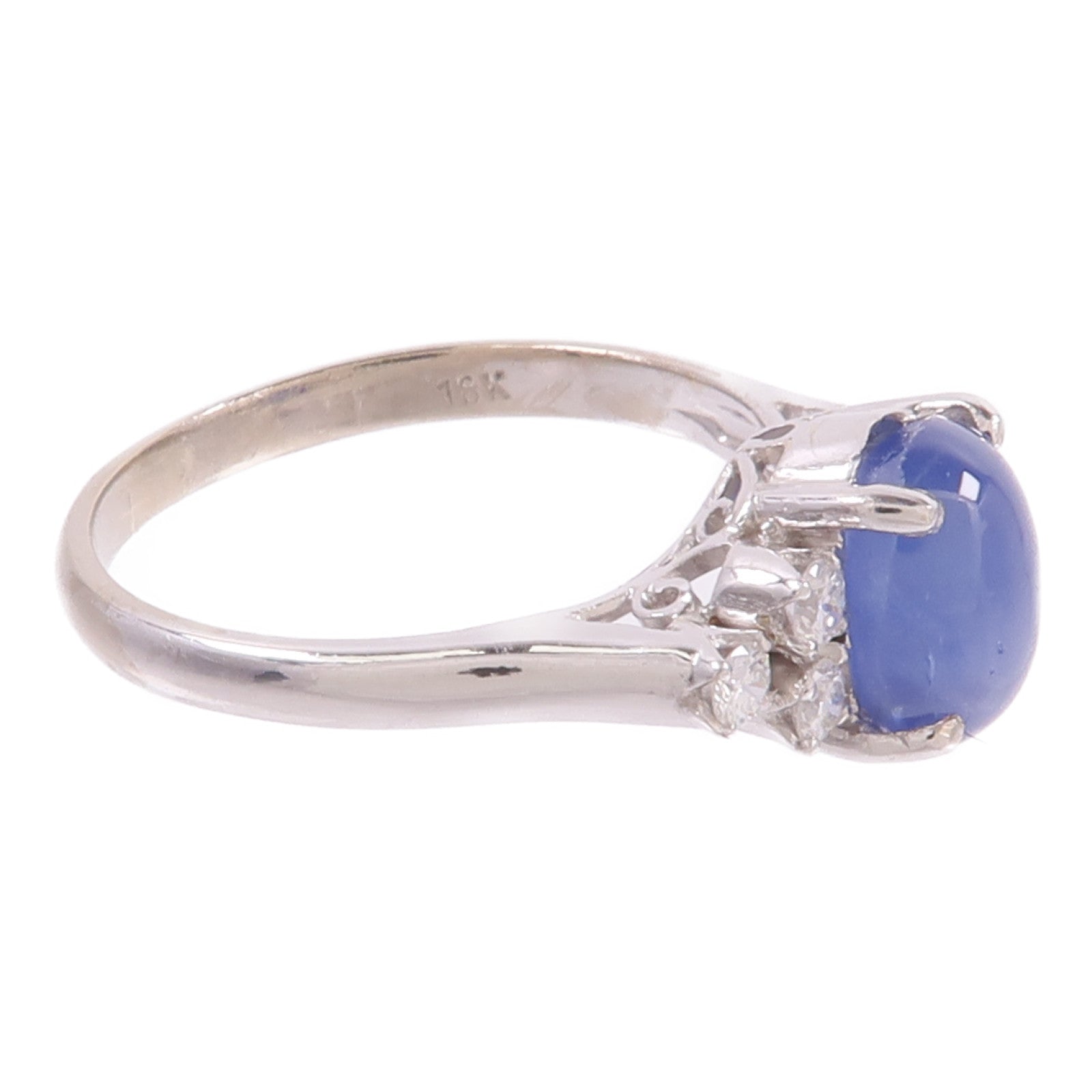JEWELRY 18K白金Star Sapphire Diamond Ring星光藍寶石/鑽石戒指
