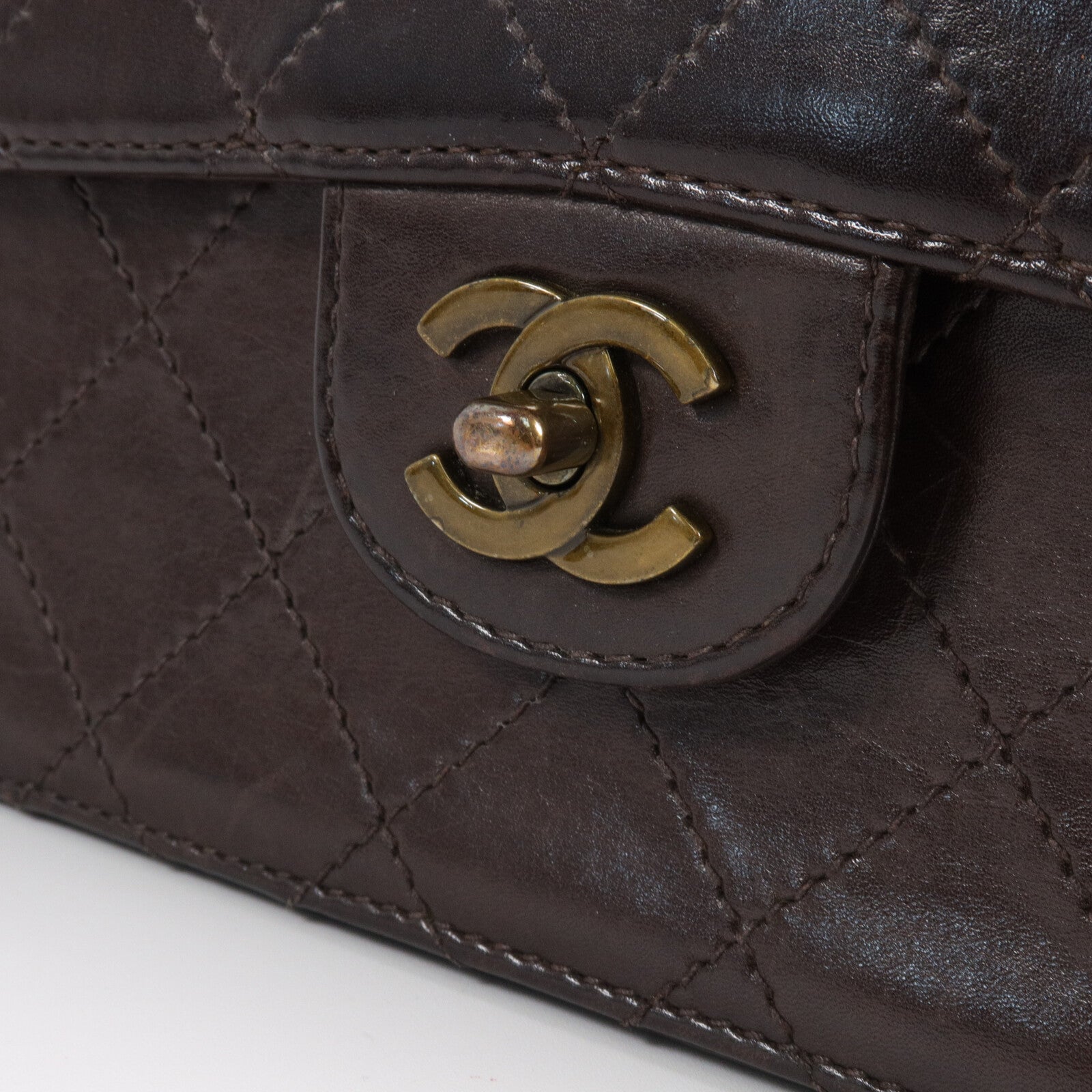 CHANEL 羊皮皮革Vintage Chain Shoulder鏈帶肩背袋
