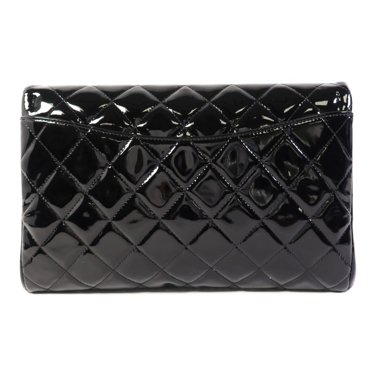 CHANEL 漆皮皮革Chain Shoulder Bag銀扣鏈帶肩背袋