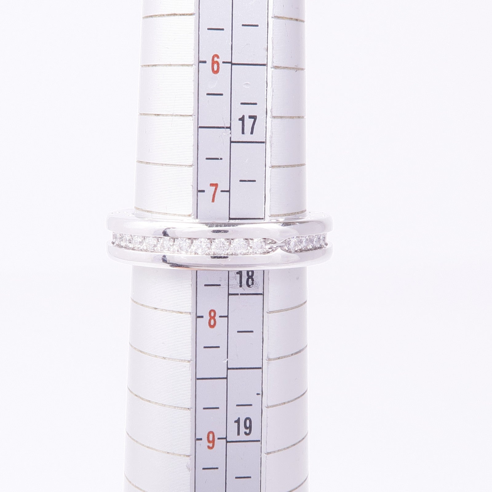 BVLGARI 18K白金B-zero1 Diamond鑽石戒指US#7.5/BVLGARI#56