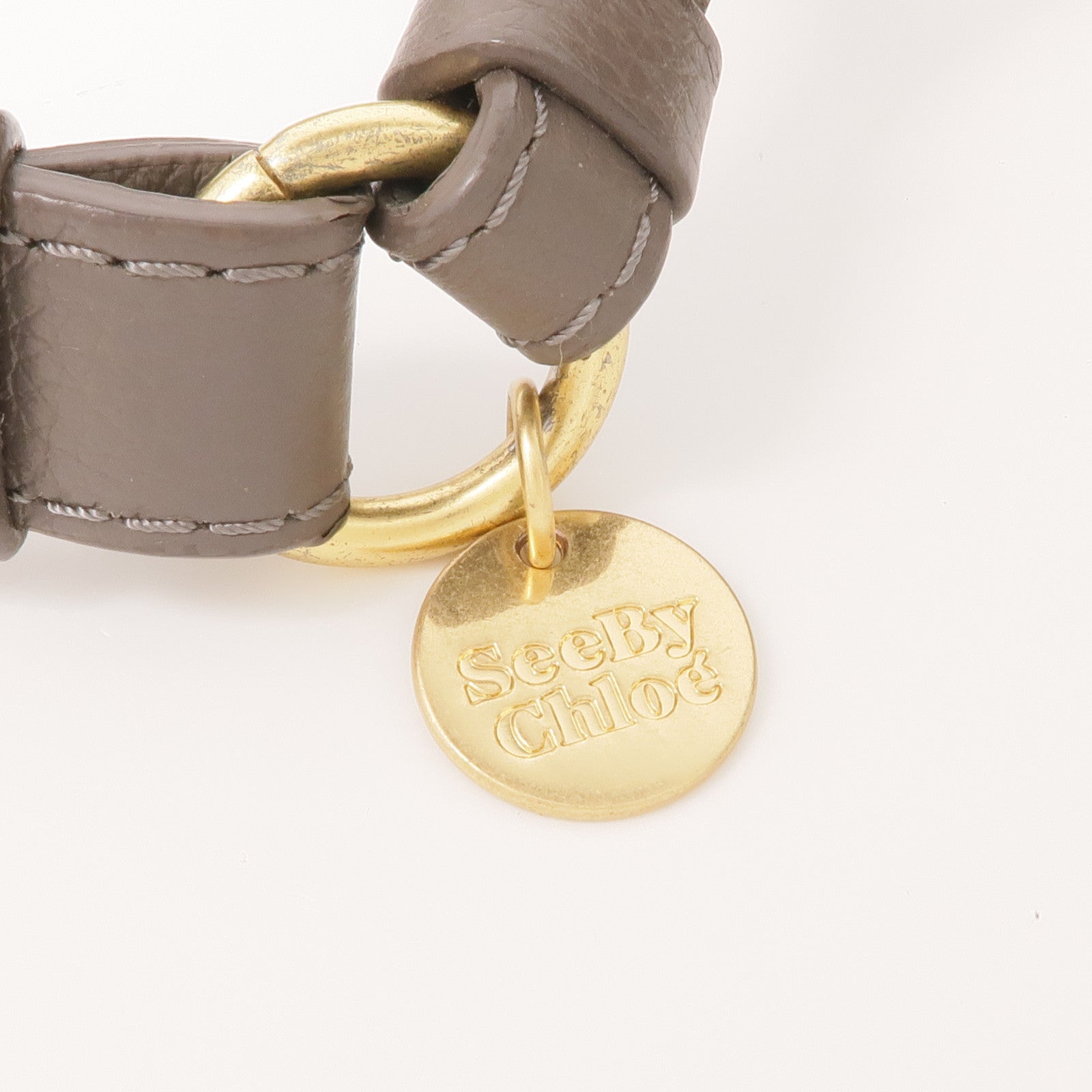 SEE BY CHLOE 麂皮皮革/牛皮皮革Shoulder Bag金扣肩背袋