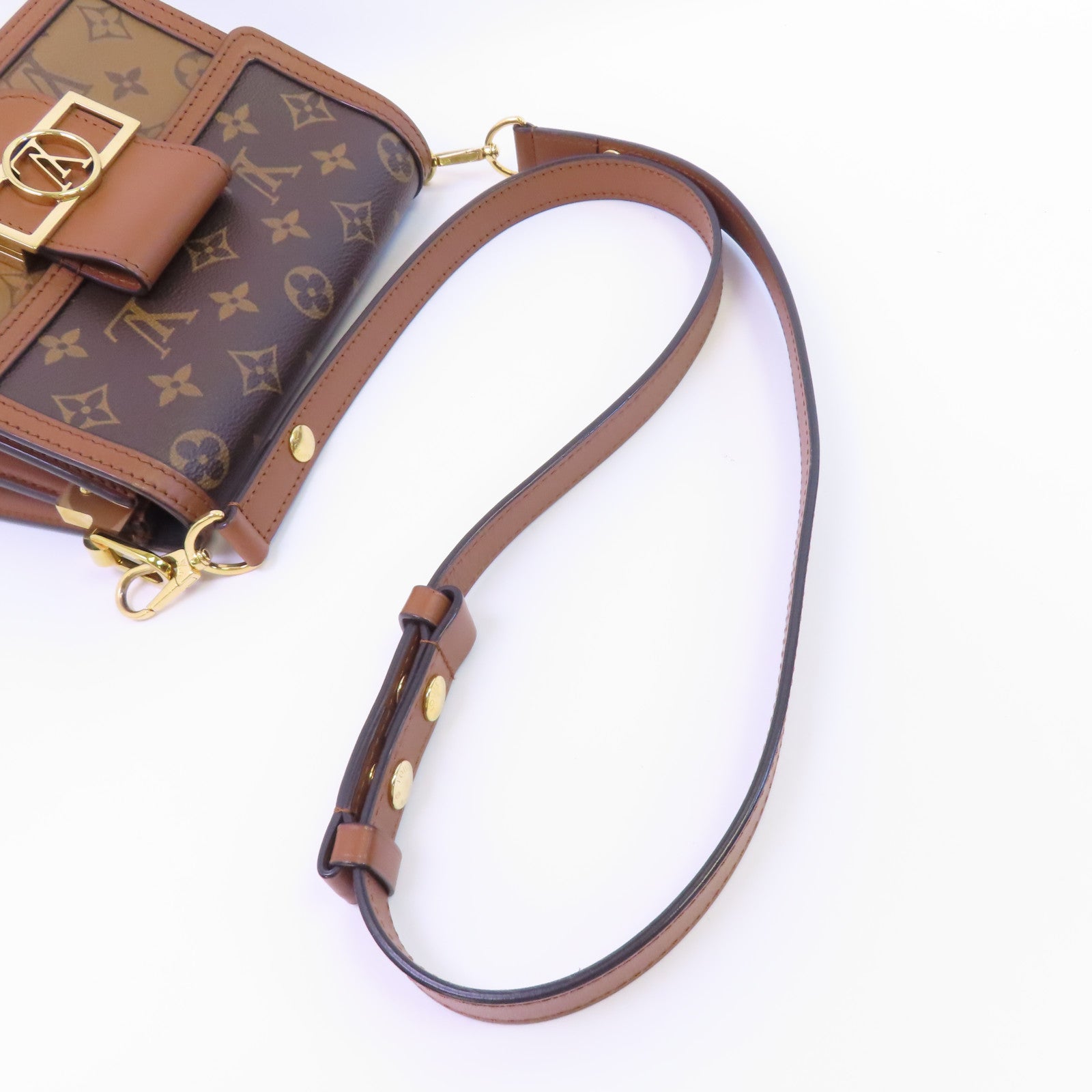 LOUIS VUITTON 【激減優惠】Monogram Reverse Mini Dauphine金扣肩背袋