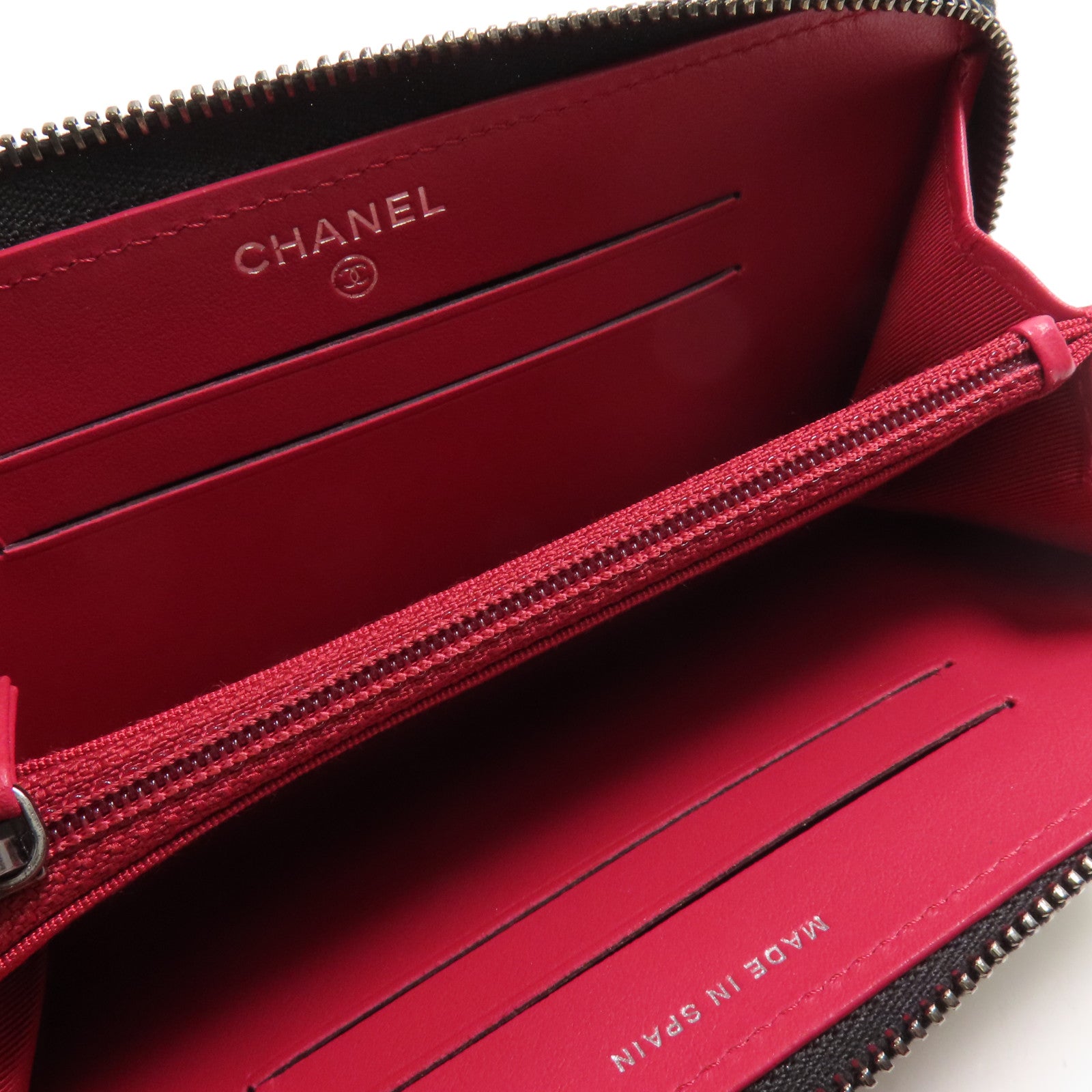 CHANEL 牛皮皮革Wallet金扣錢包