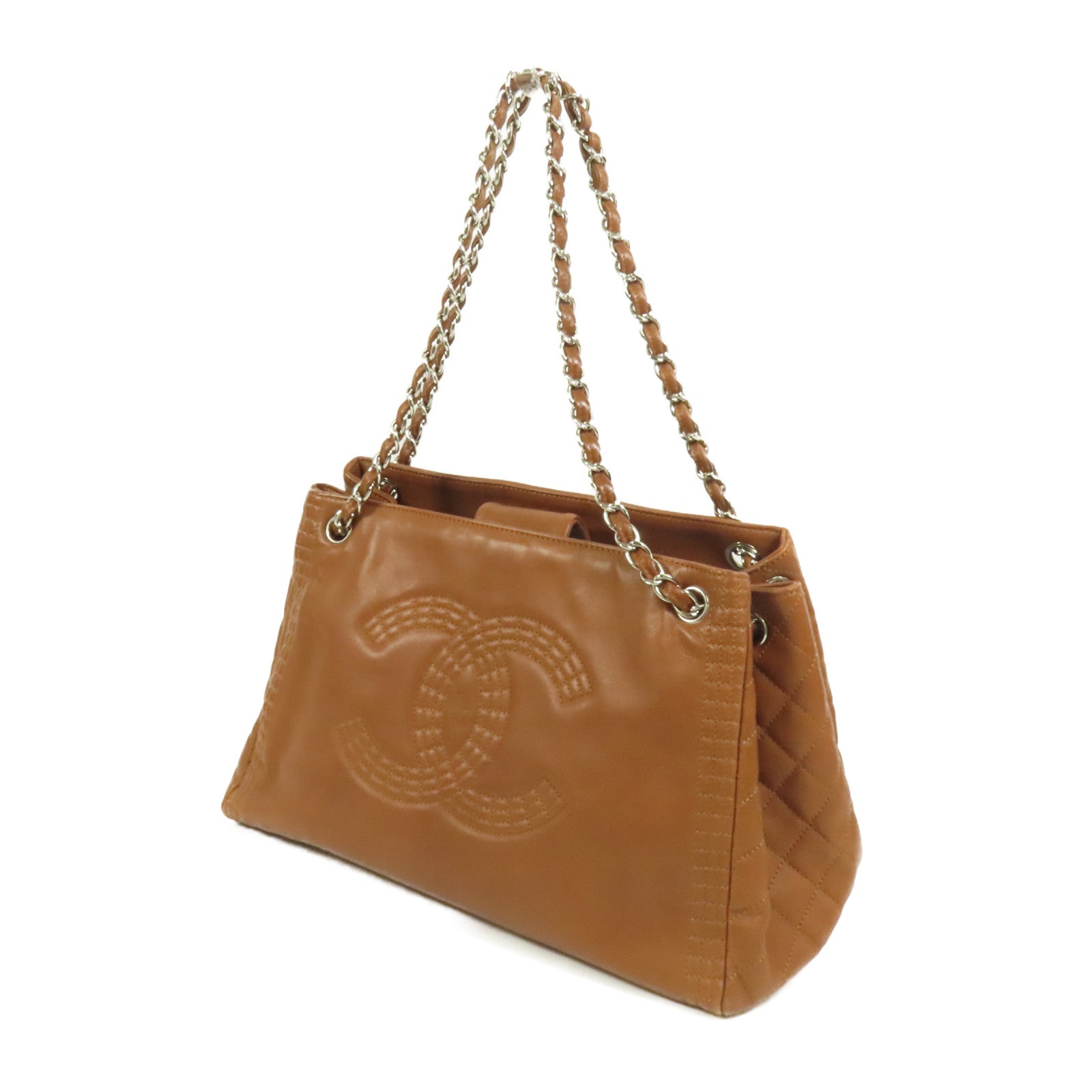 CHANEL 牛皮皮革Coco Bengal Tote銀扣肩背袋