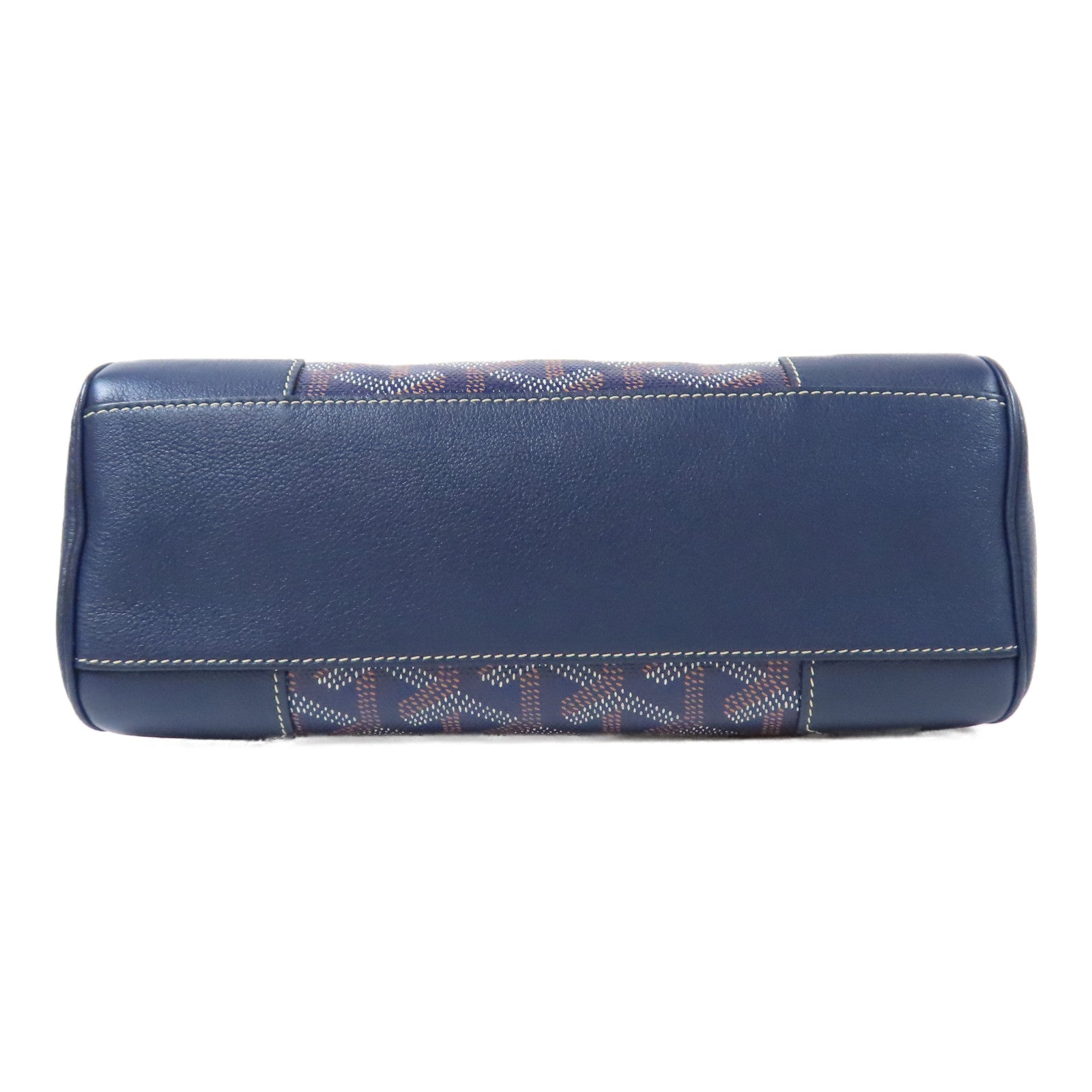 GOYARD 塗層帆布Saigon Structure Mini Bag銀扣手挽肩背兩用袋深藍色