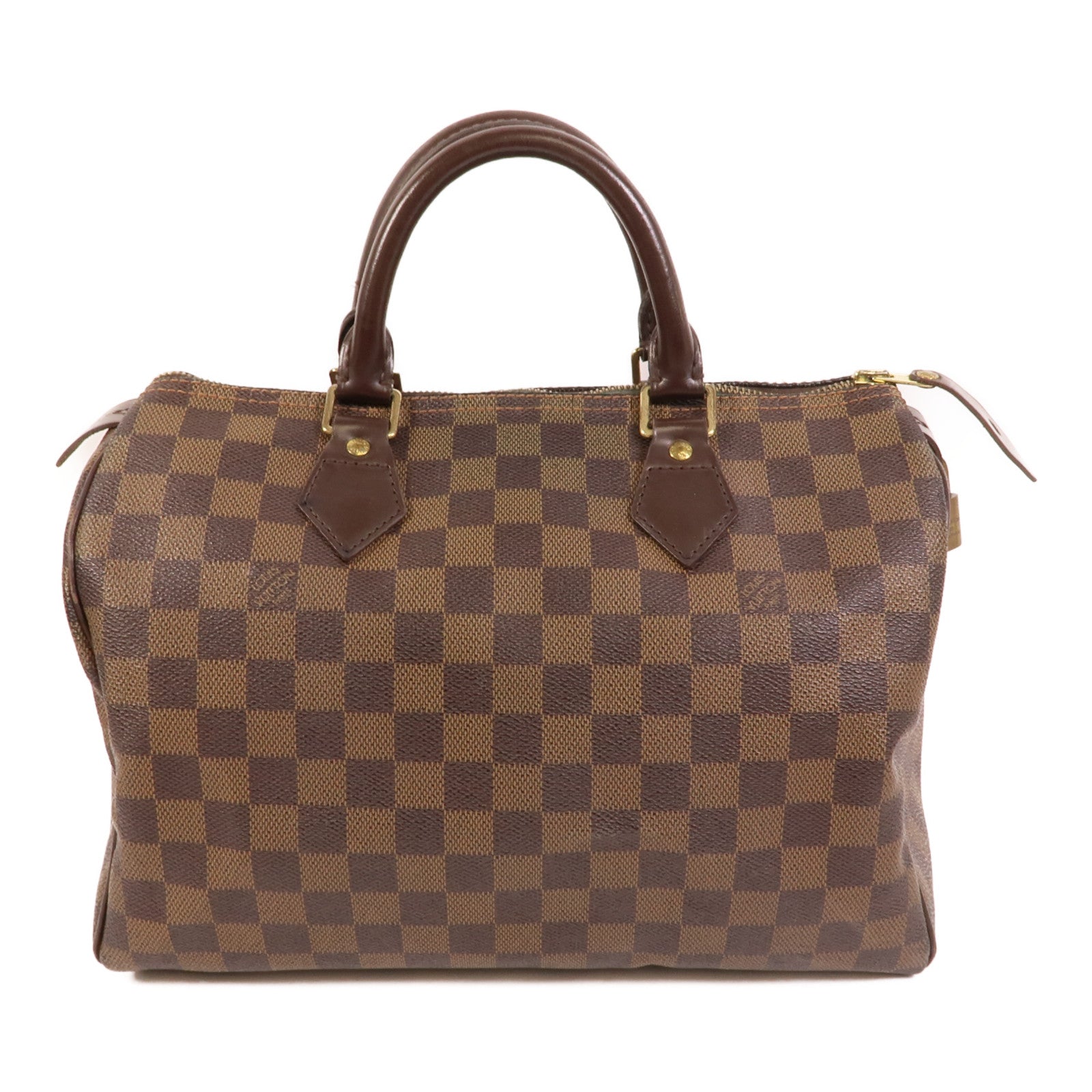 LOUIS VUITTON Damier Speedy 30金扣手挽袋