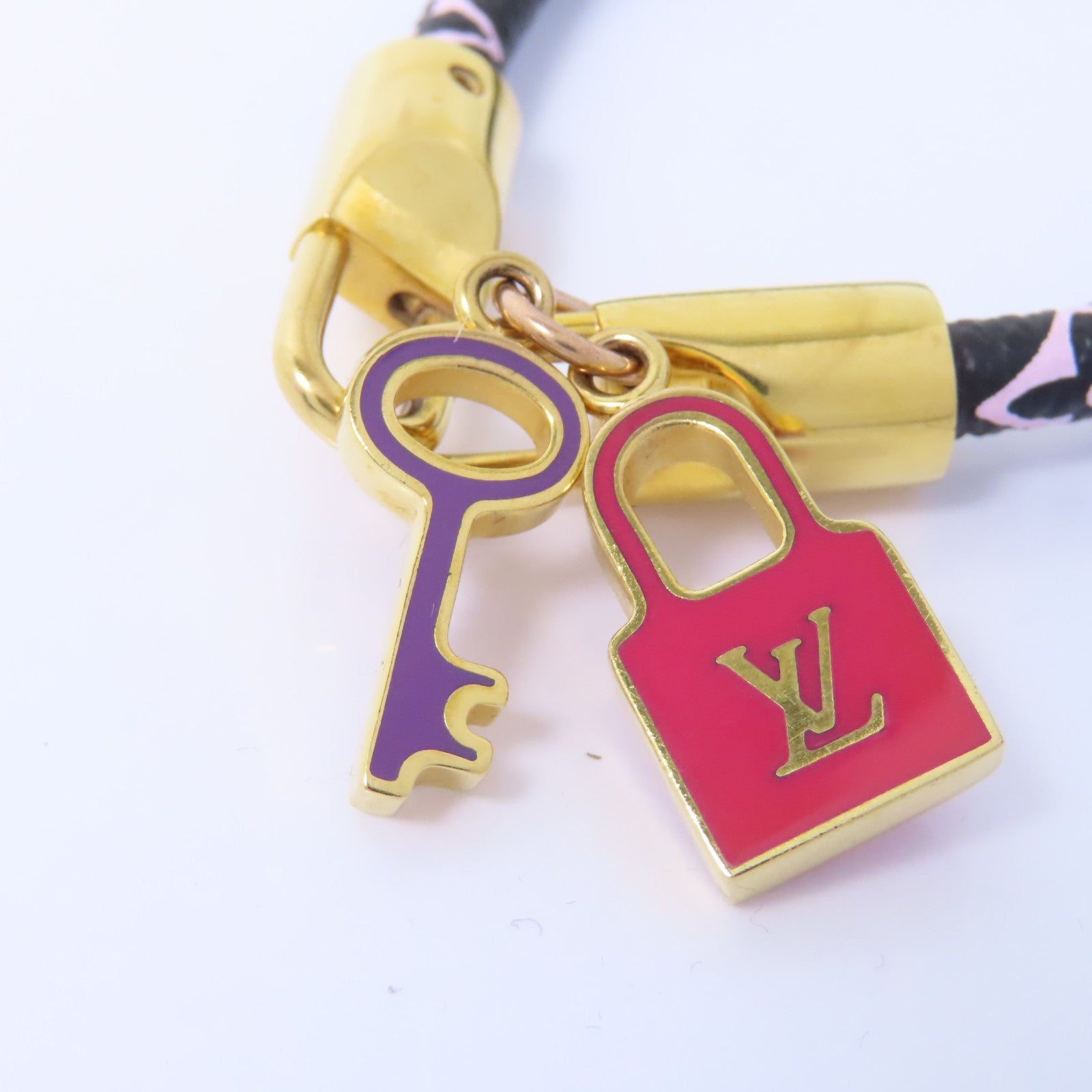 LOUIS VUITTON Monogram Multicolore Bracelet金扣手鐲黑色/彩色