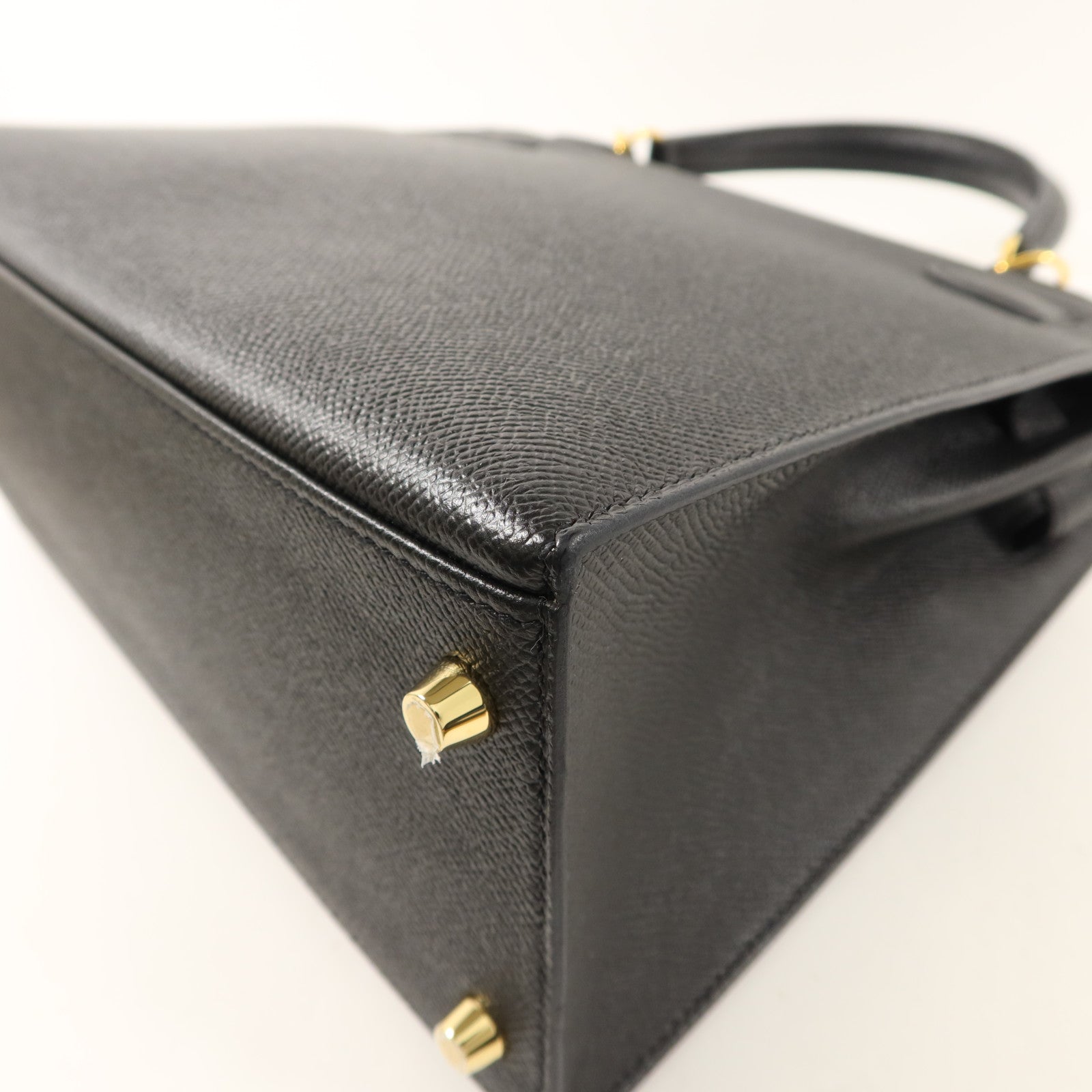 HERMES Epsom皮革Kelly 28手挽肩背兩用袋Noir