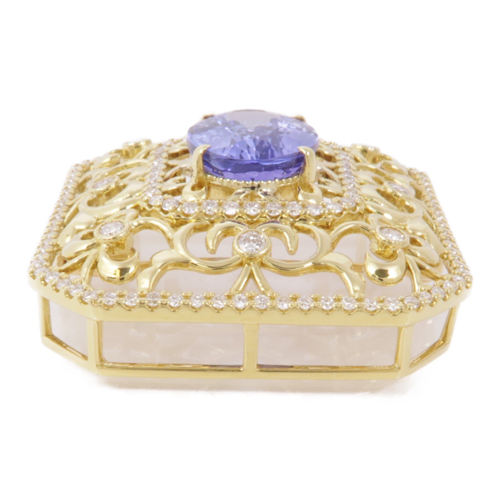 JEWELRY 18K黃金Tanzanite Diamond Brooch坦桑石/鑽石胸針