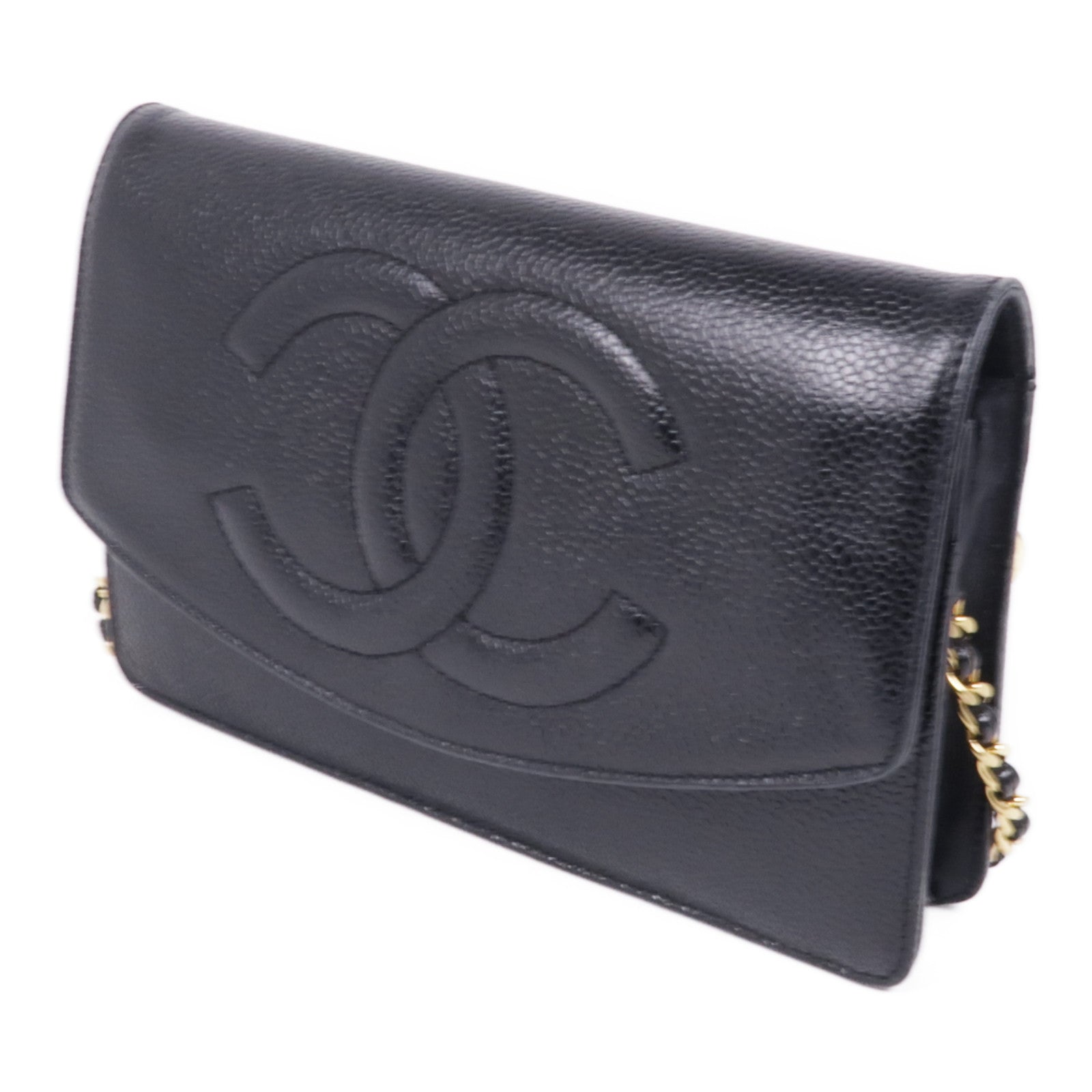 CHANEL 牛皮皮革Wallet On Chain金扣鏈帶肩背袋