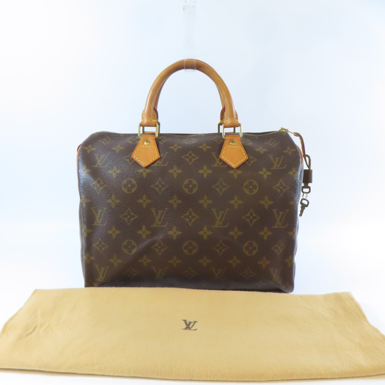 LOUIS VUITTON 【激減優惠】Monogram Speedy 30金扣手挽袋啡色