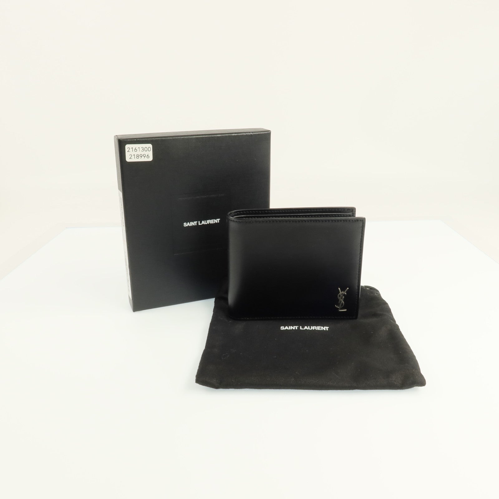 YVES SAINT LAURENT 牛皮皮革Wallet銀扣錢包
