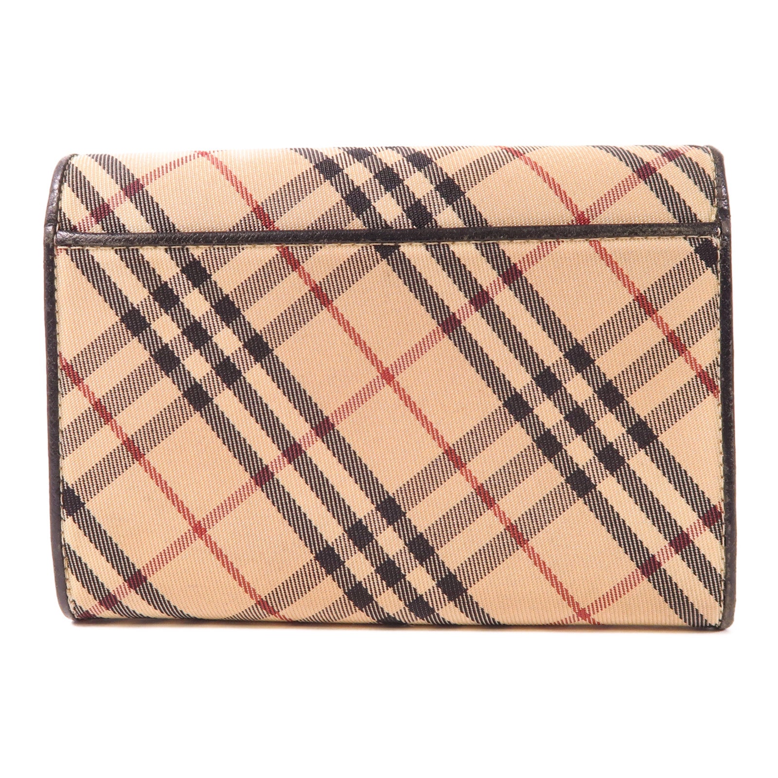 BURBERRY 帆布/皮革Wallet銀扣錢包