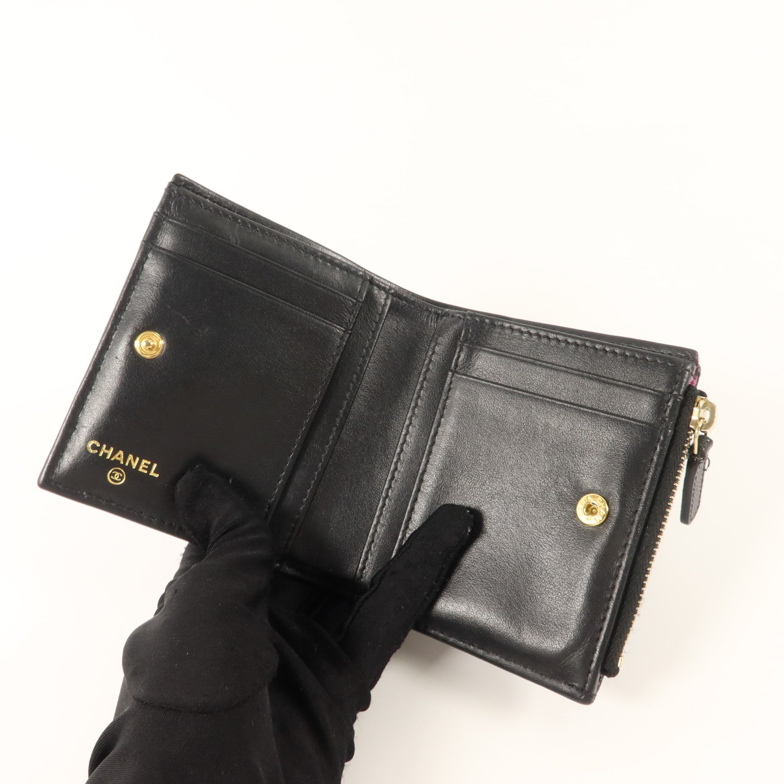 CHANEL 牛皮皮革Bifold Wallet錢包