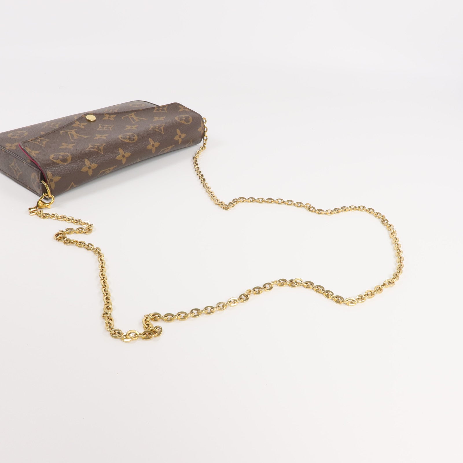 LOUIS VUITTON Monogram Pochette Felicie金扣鏈帶肩背袋