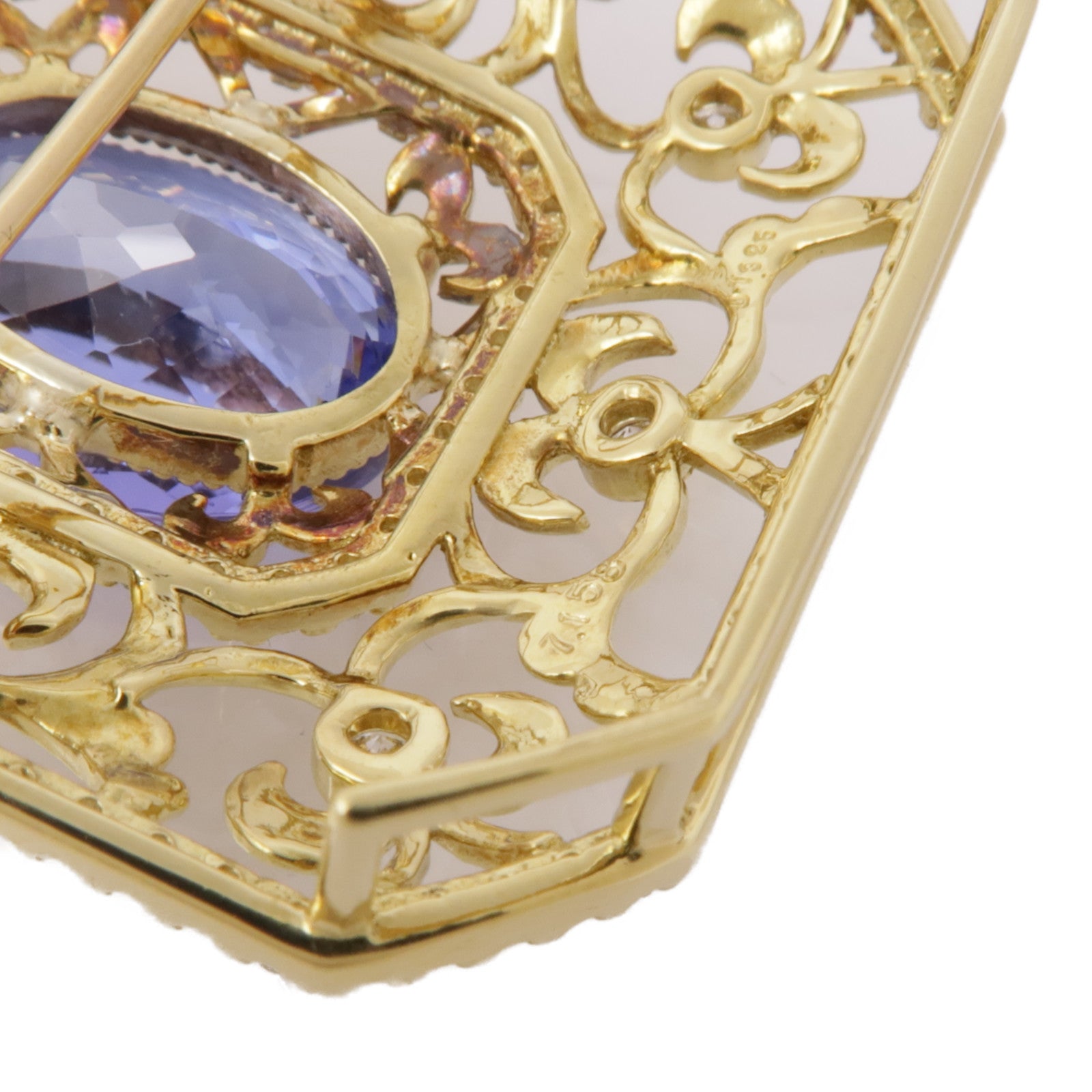 JEWELRY 18K黃金Tanzanite Diamond Brooch坦桑石/鑽石胸針
