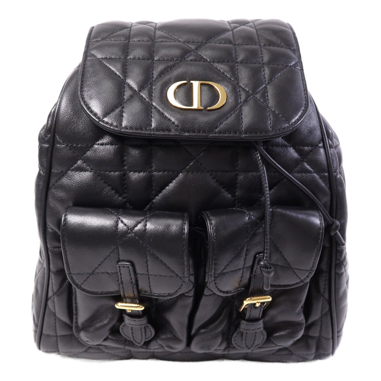 Dior 【激減優惠】羊皮皮革Caro Backpack Medium金扣背包