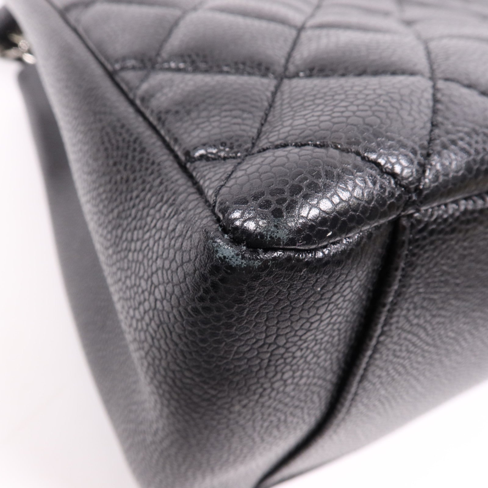 CHANEL 牛皮皮革GST Grand Shopping Tote Bag銀扣鏈帶肩背袋