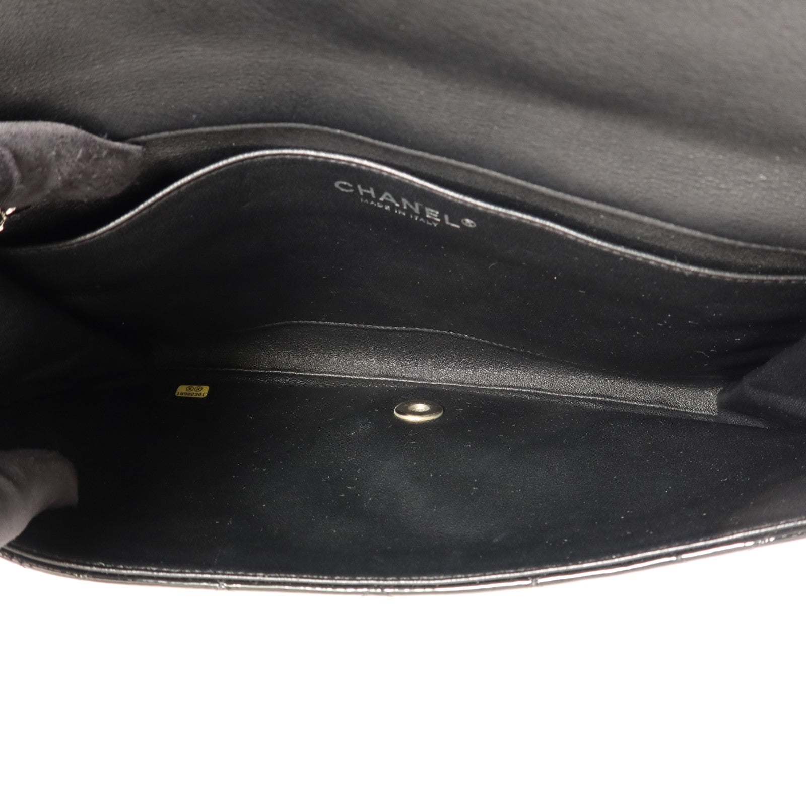 CHANEL 漆皮皮革Chain Shoulder Bag銀扣鏈帶肩背袋